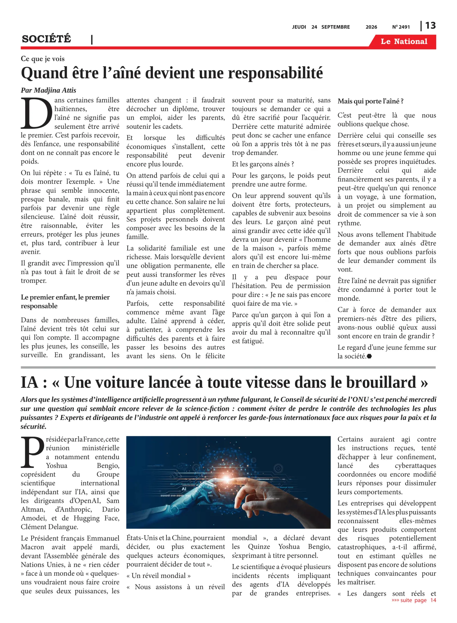 Page 13 de l'édition 2491