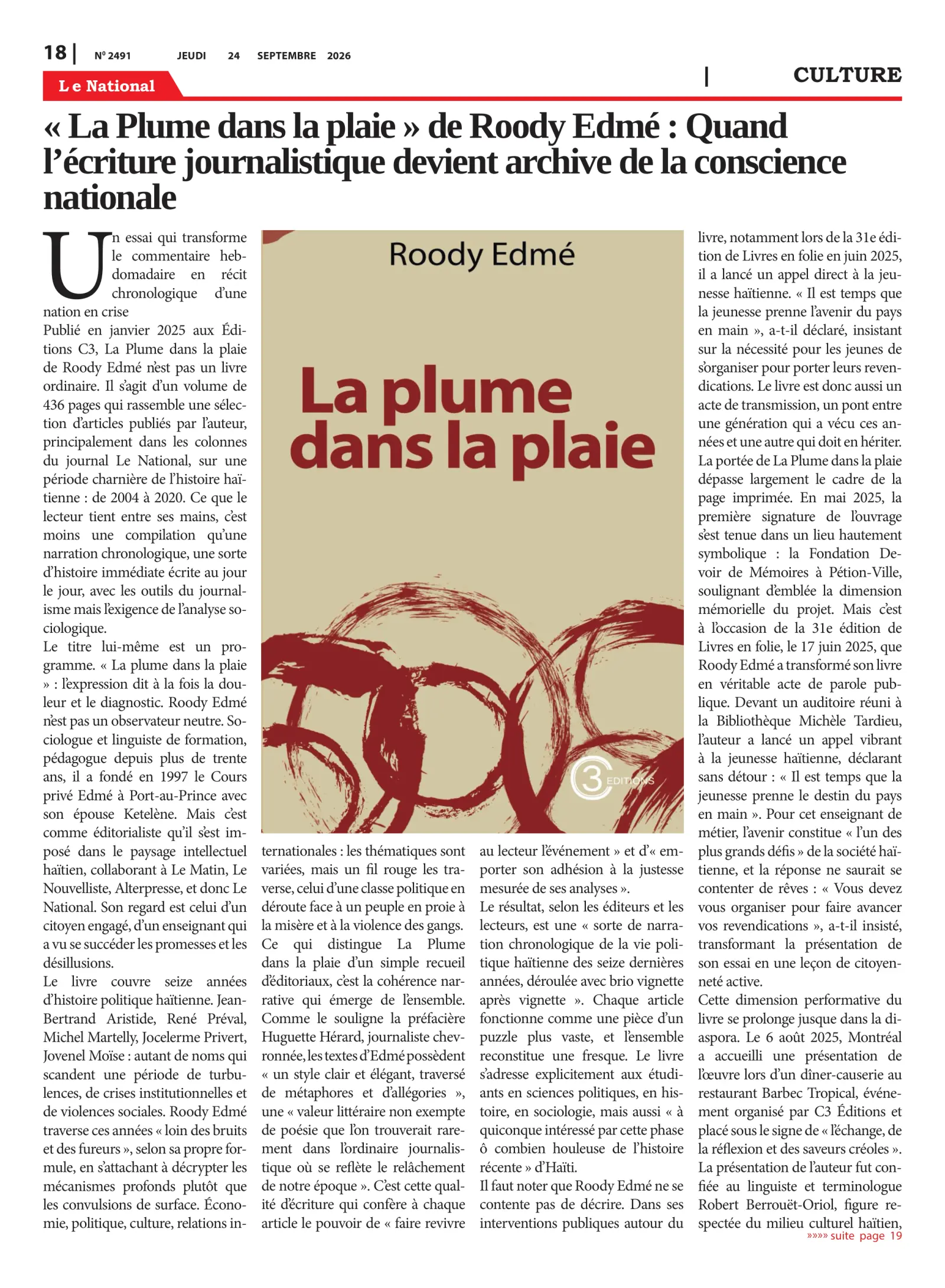Page 18 de l'édition 2491