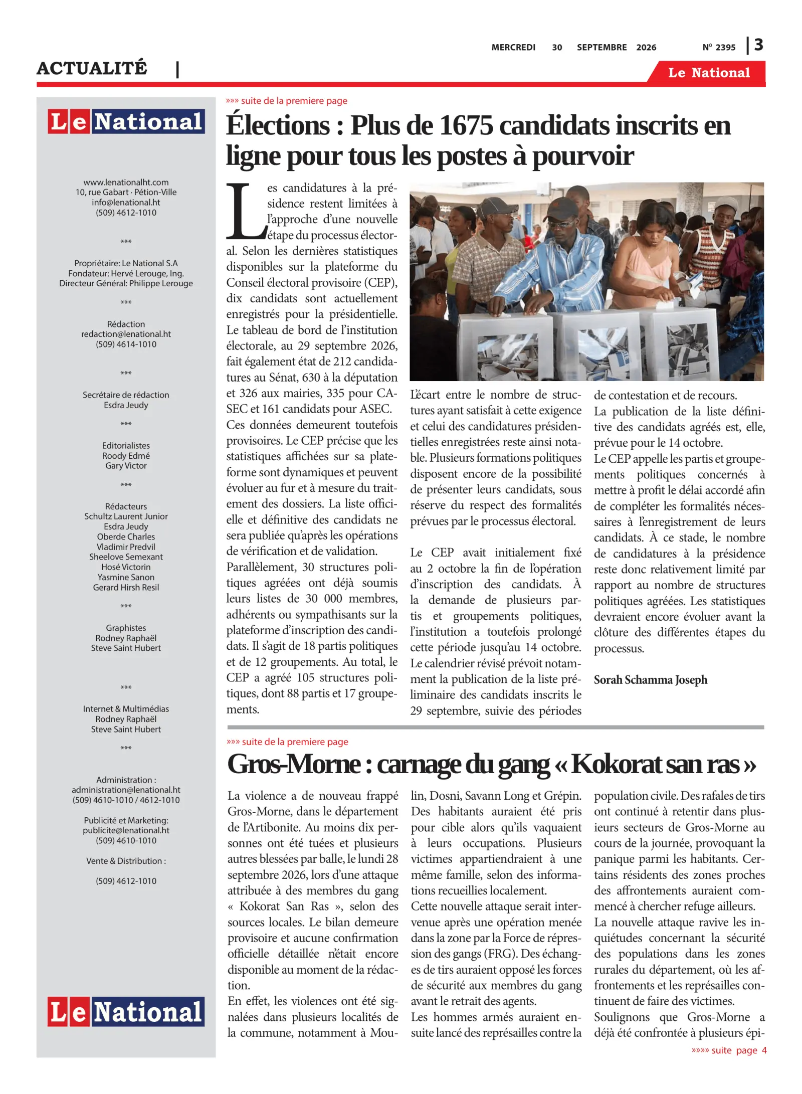 Page 3 de l'édition 2495