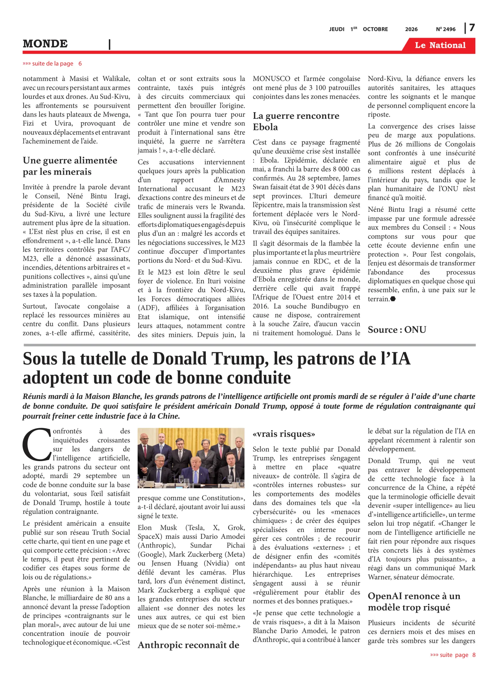 Page 7 de l'édition 2496