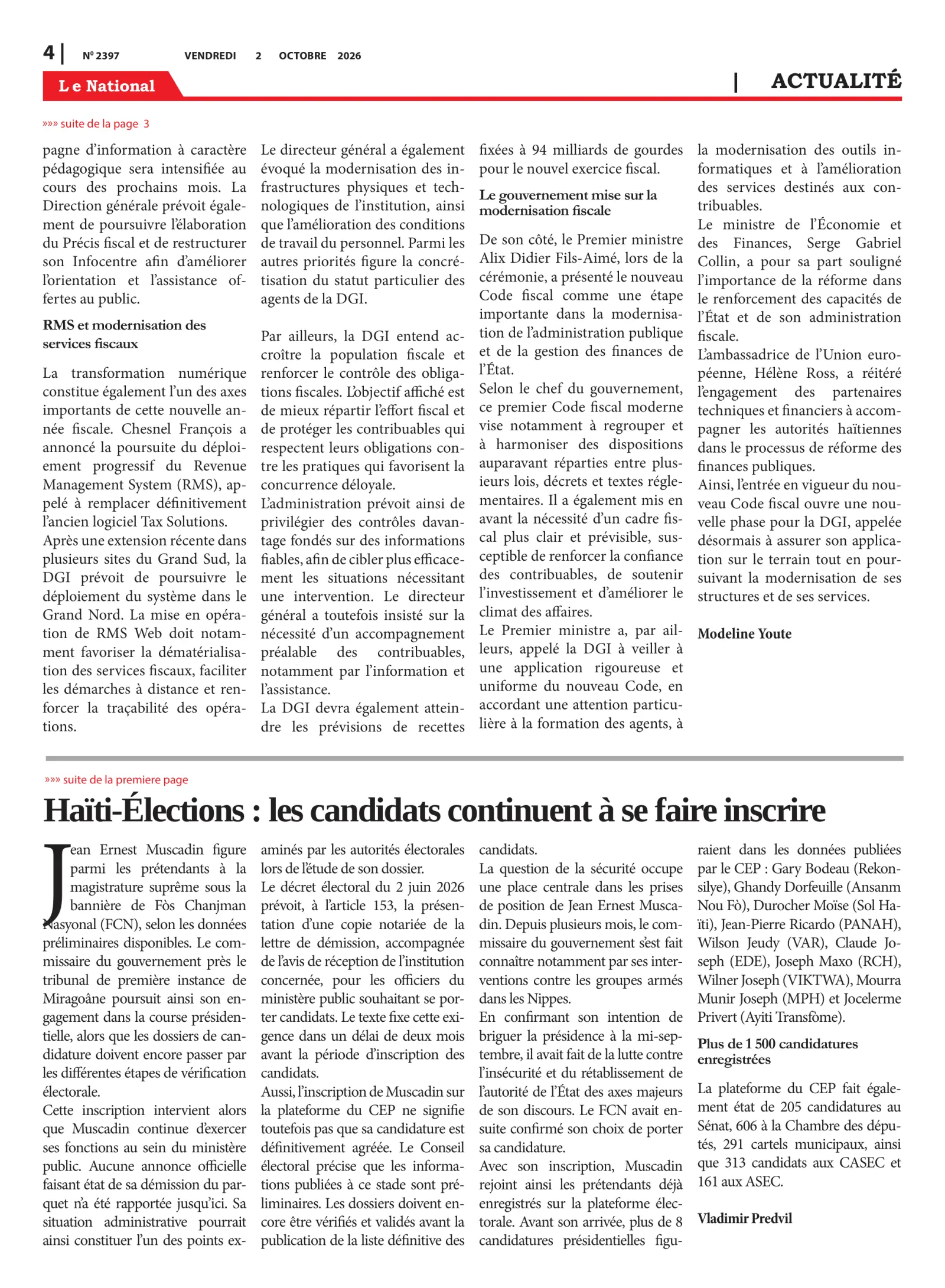 Page 4 de l'édition 2497