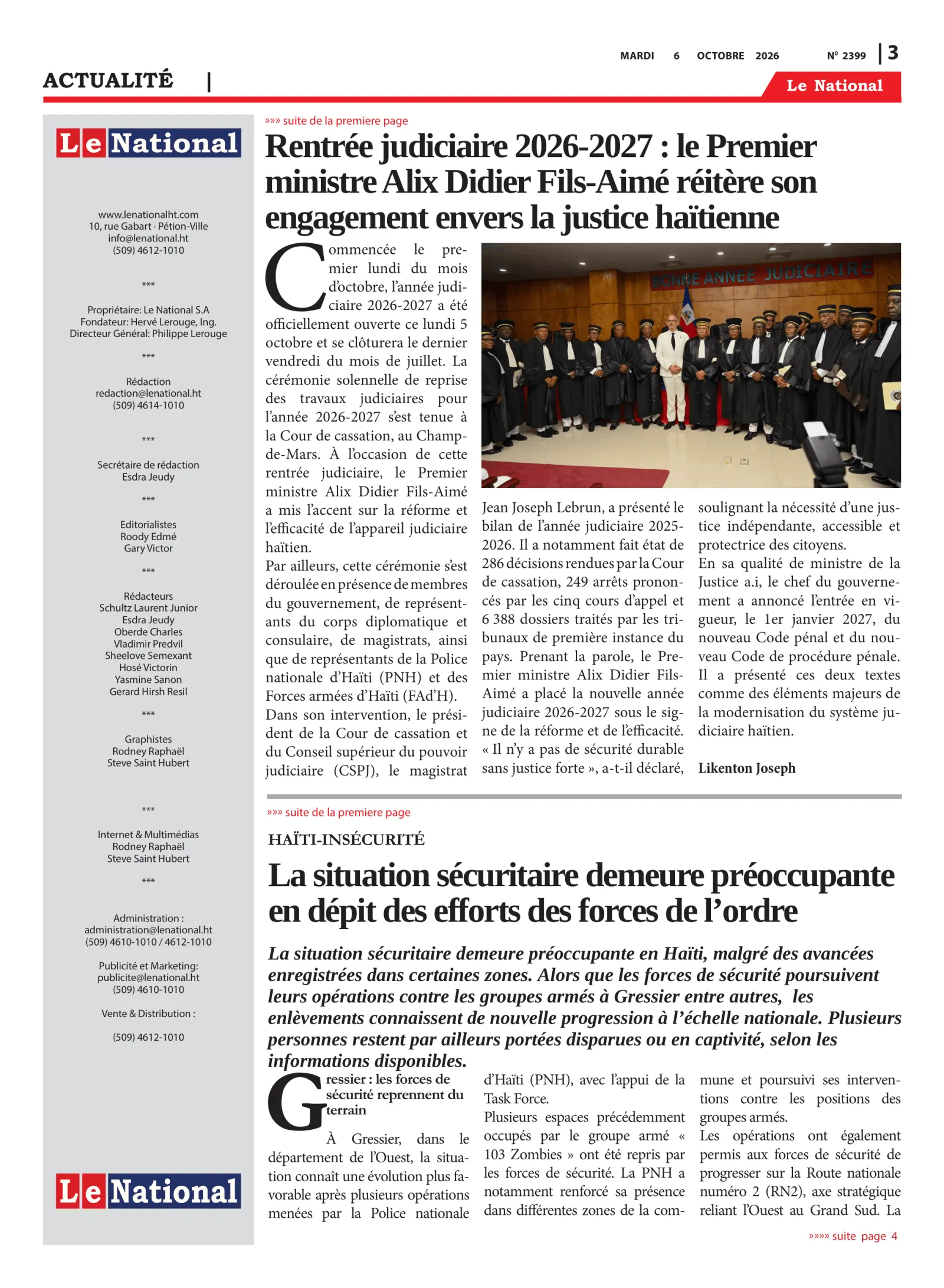 Page 3 de l'édition 2499