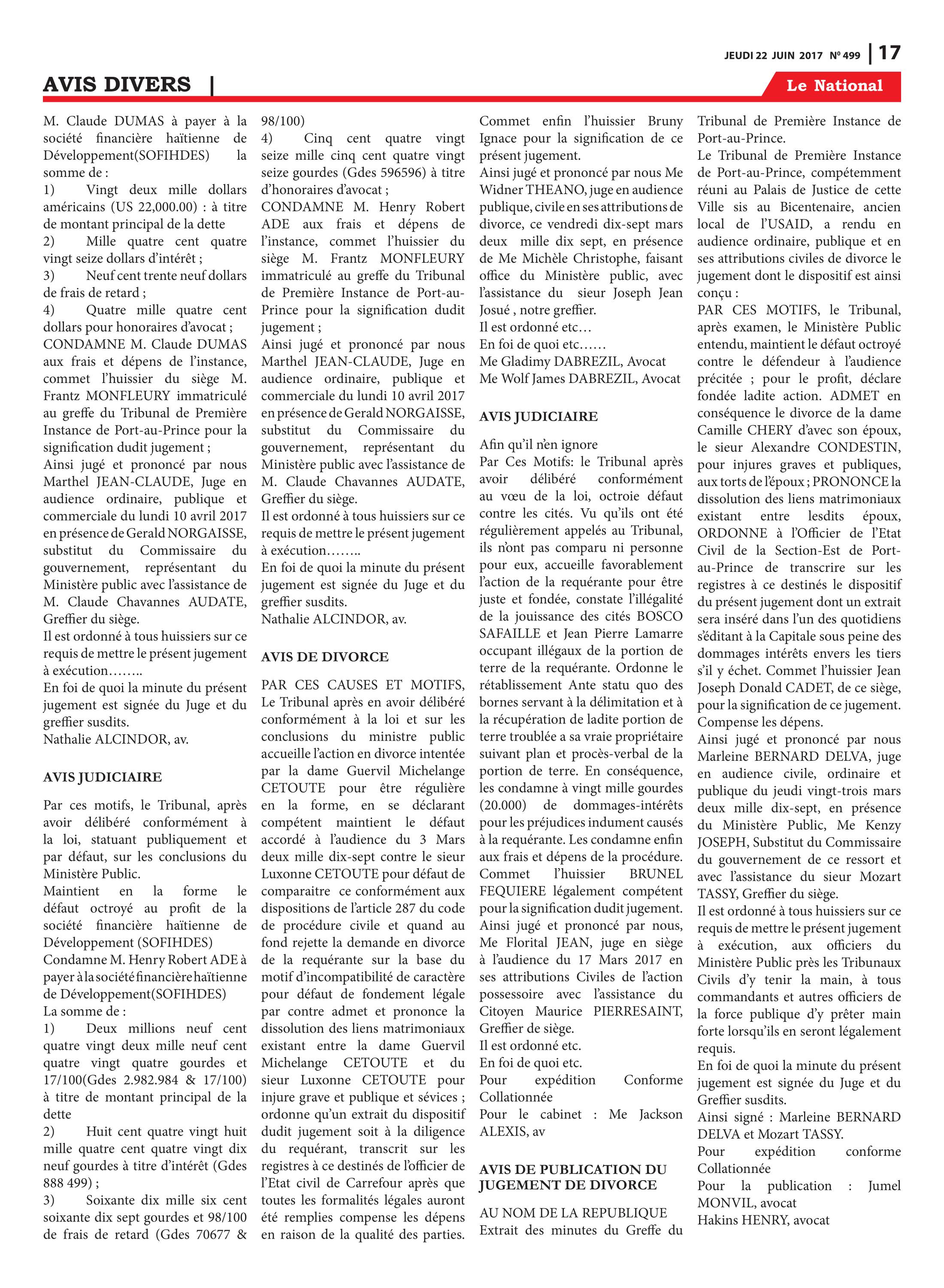 Page 17 de l'édition 499