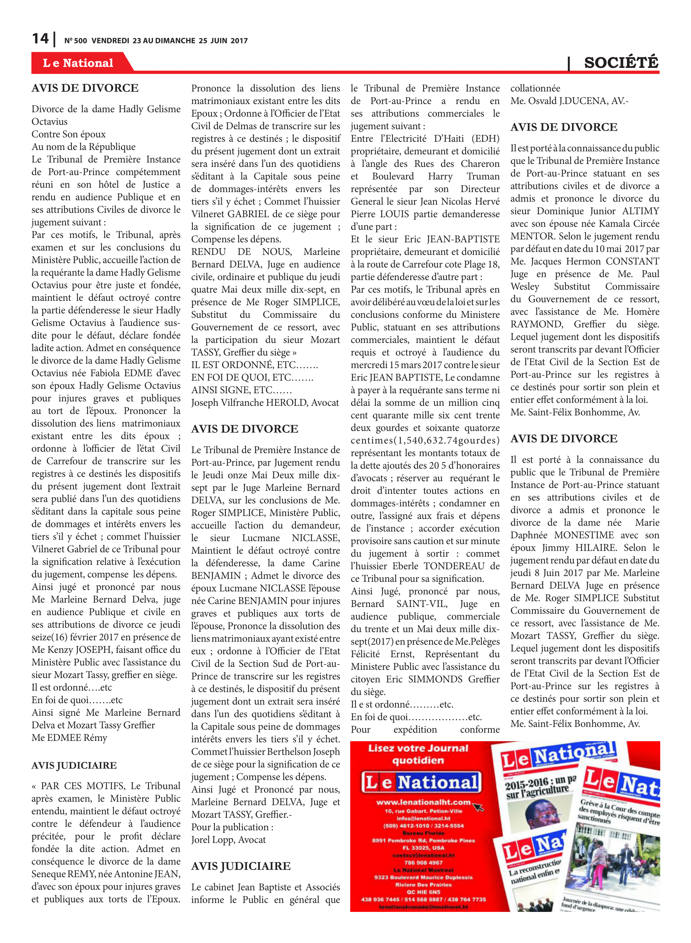 Page 14 de l'édition 500