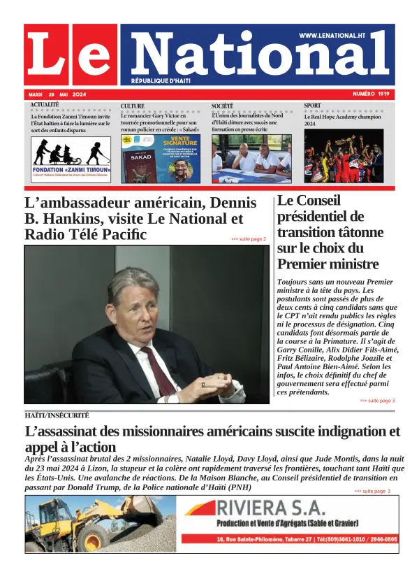 Une de l'édition 1919