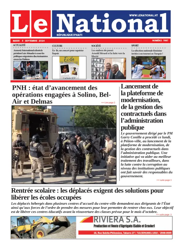 Une de l'édition 1987