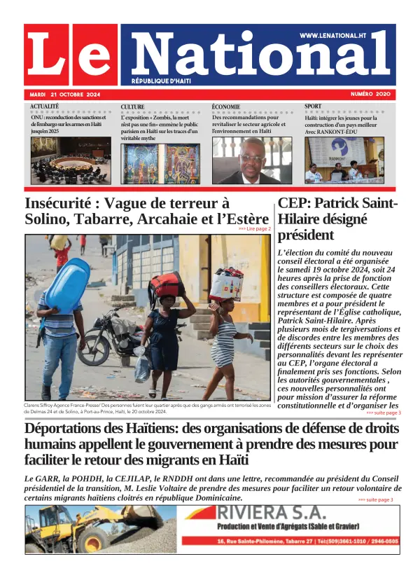 Une de l'édition 2020