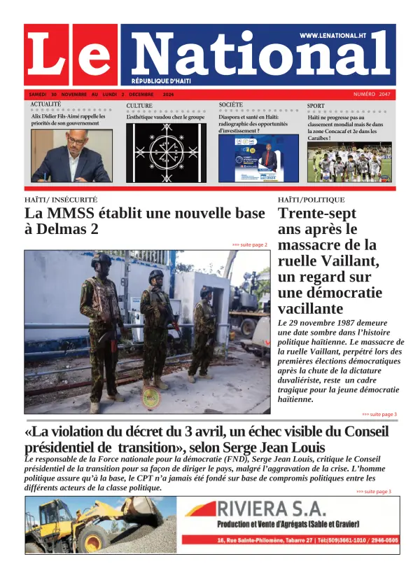 Une de l'édition 2047