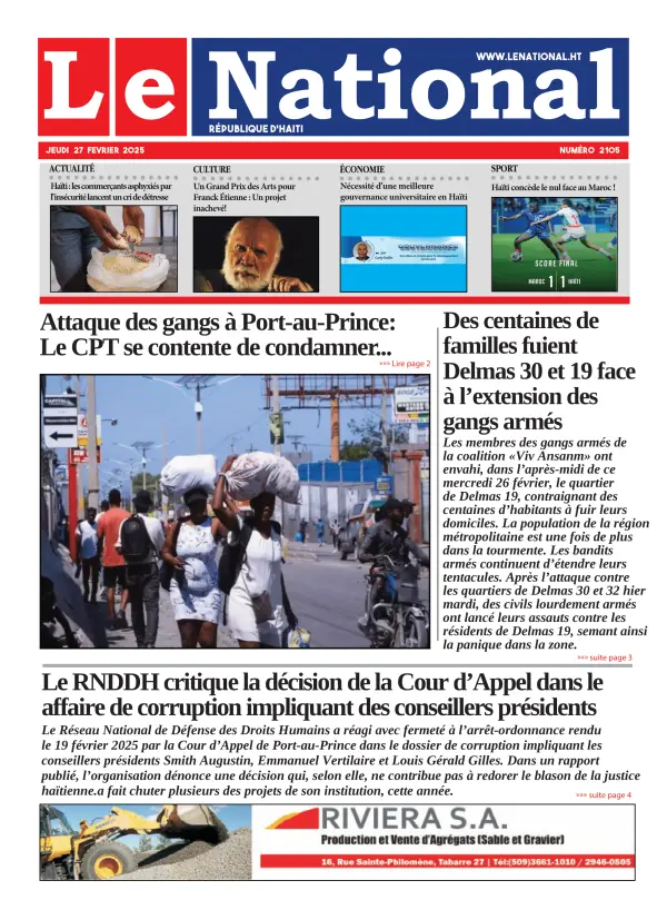 Une de l'édition 2105