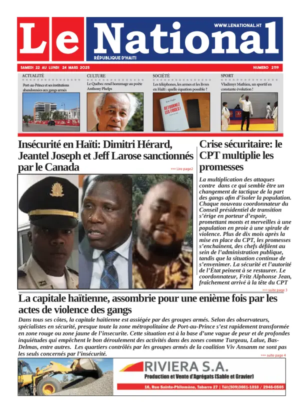 Une de l'édition 2119
