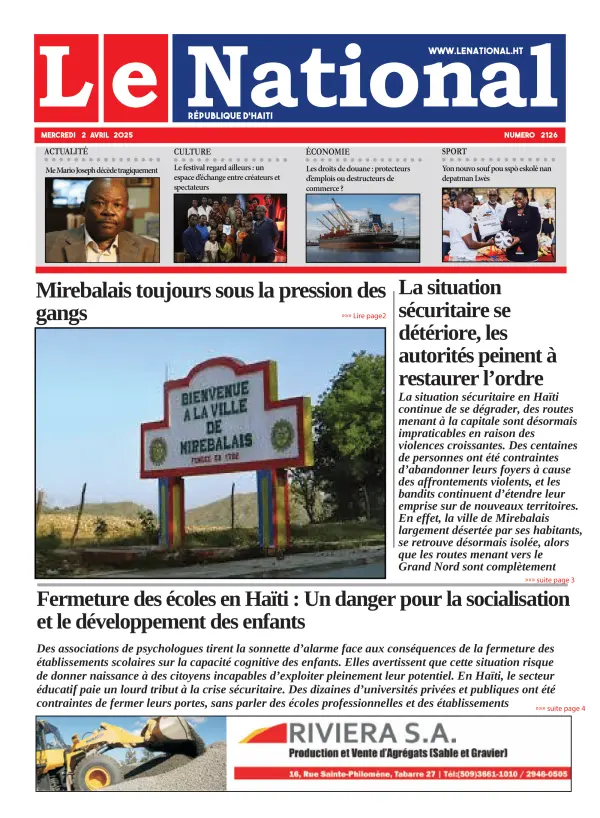 Une de l'édition 2126