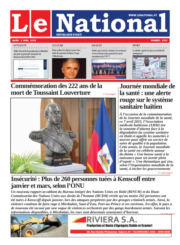 Une de l'édition 2130