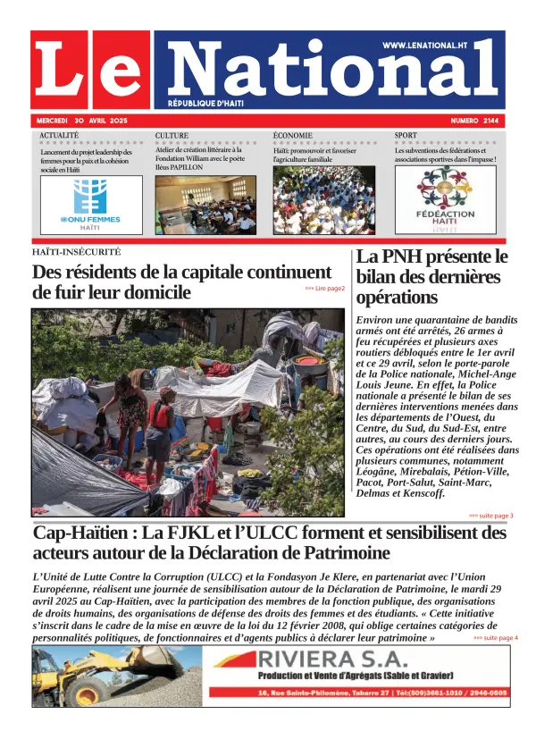 Une de l'édition 2144