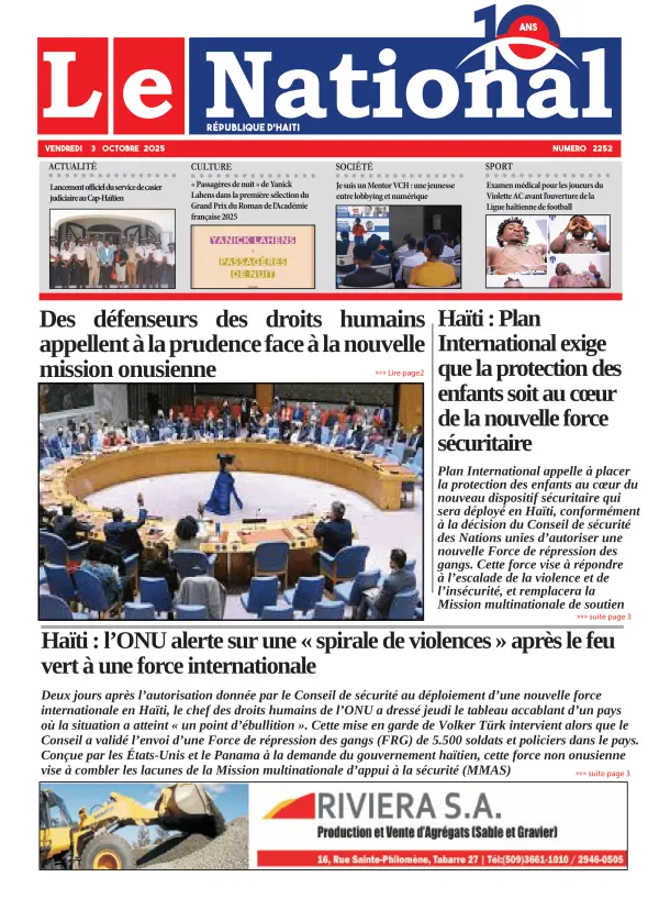 Une de l'édition 2252