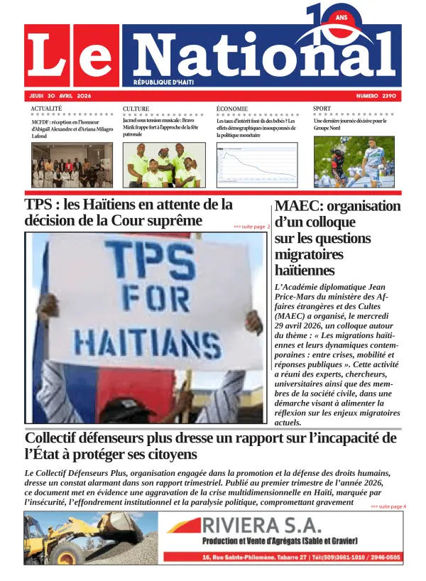 Une de l'édition 2390