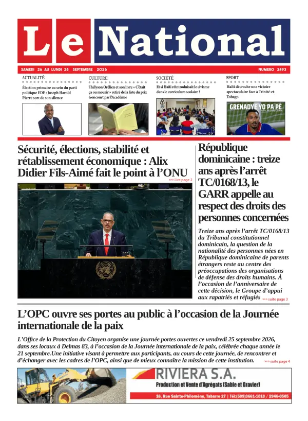 Une de l'édition 2493