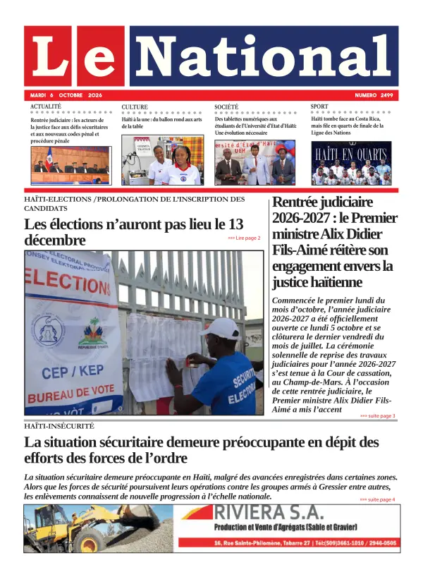 Une de l'édition 2499