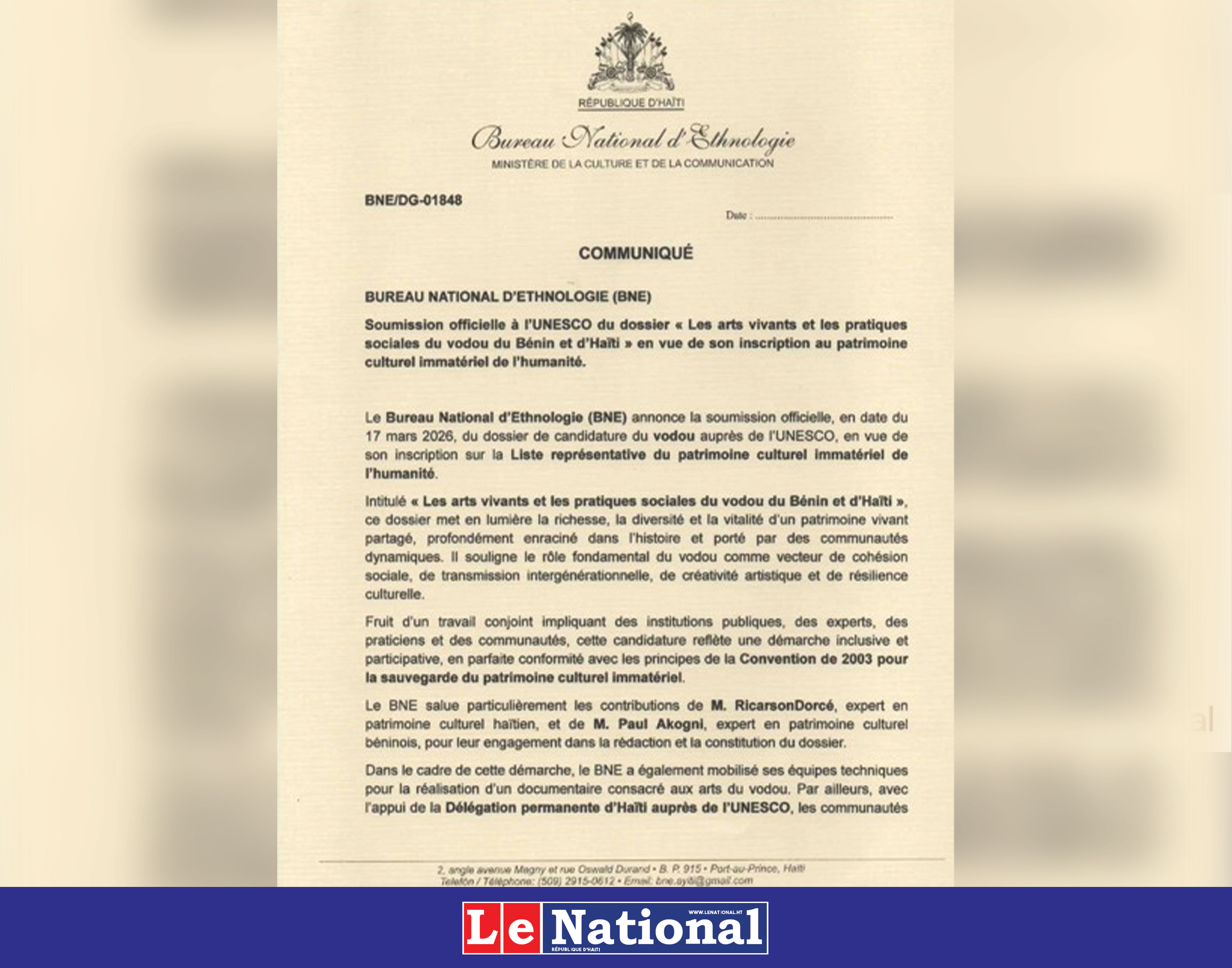 Vodou, mémoire-monde et souveraineté symbolique : vers une reconfiguration du patrimoine immatériel