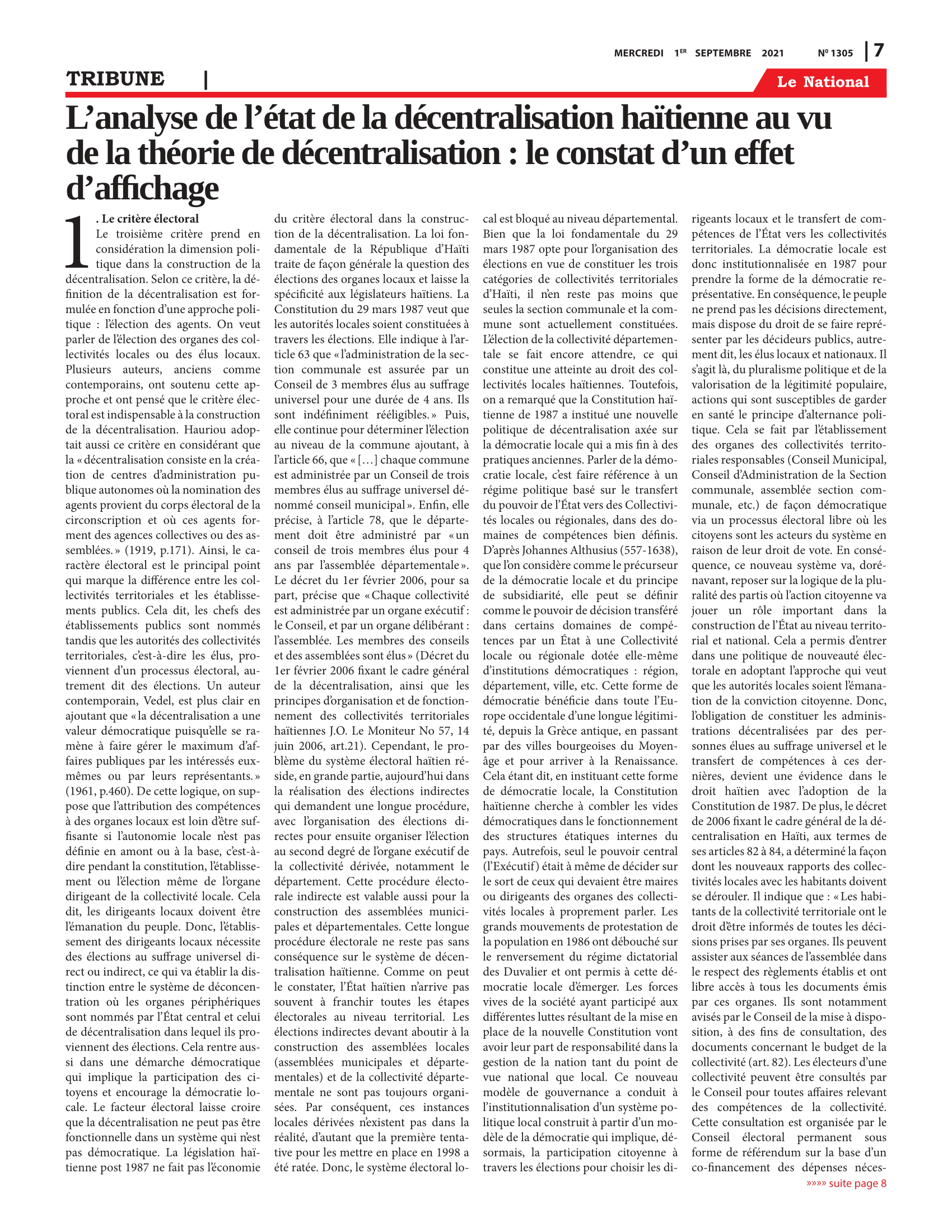 Page 7 de l'édition 1305