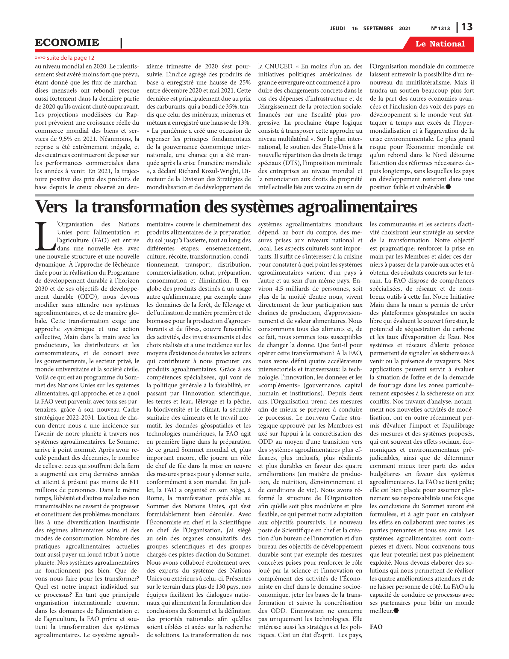 Page 13 de l'édition 1313