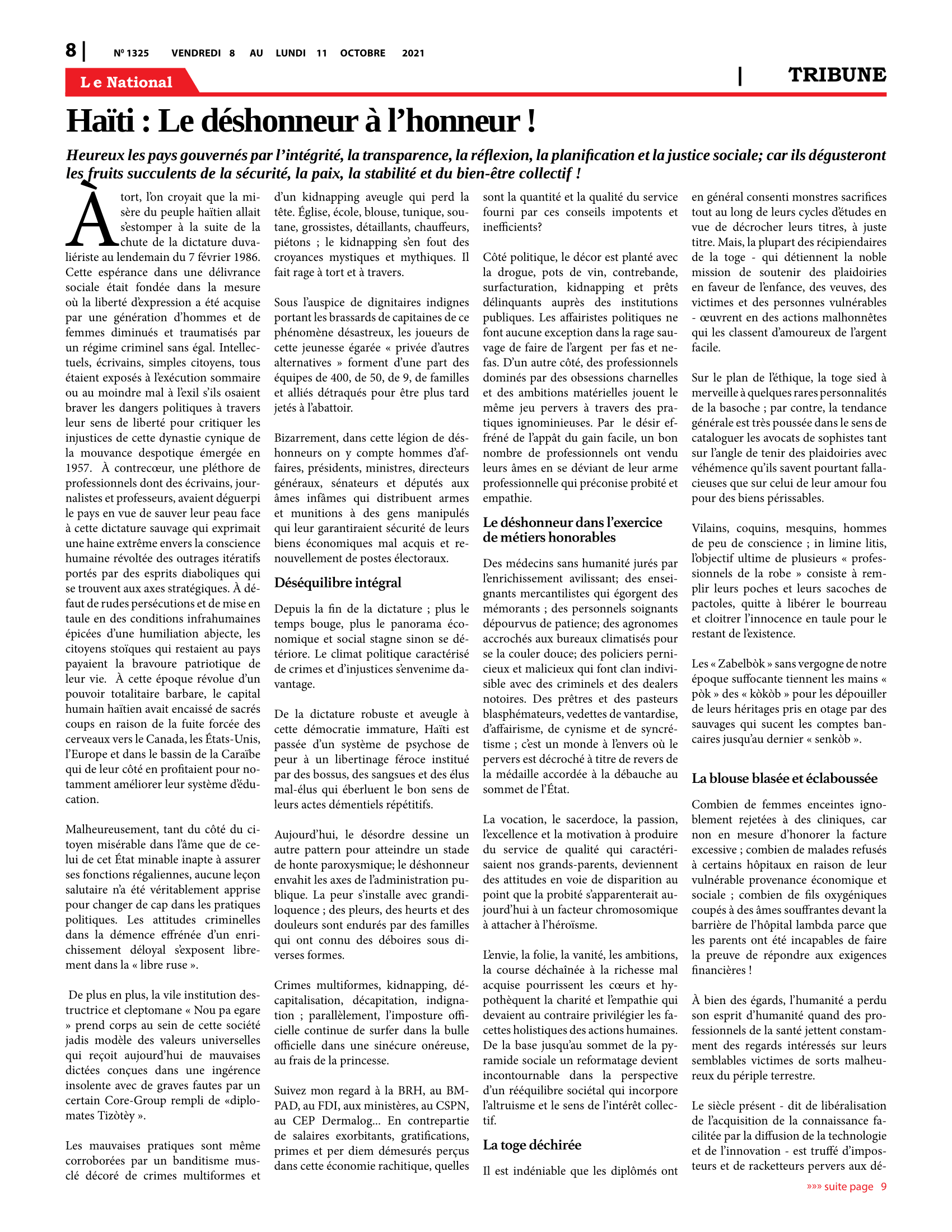 Page 8 de l'édition 1325