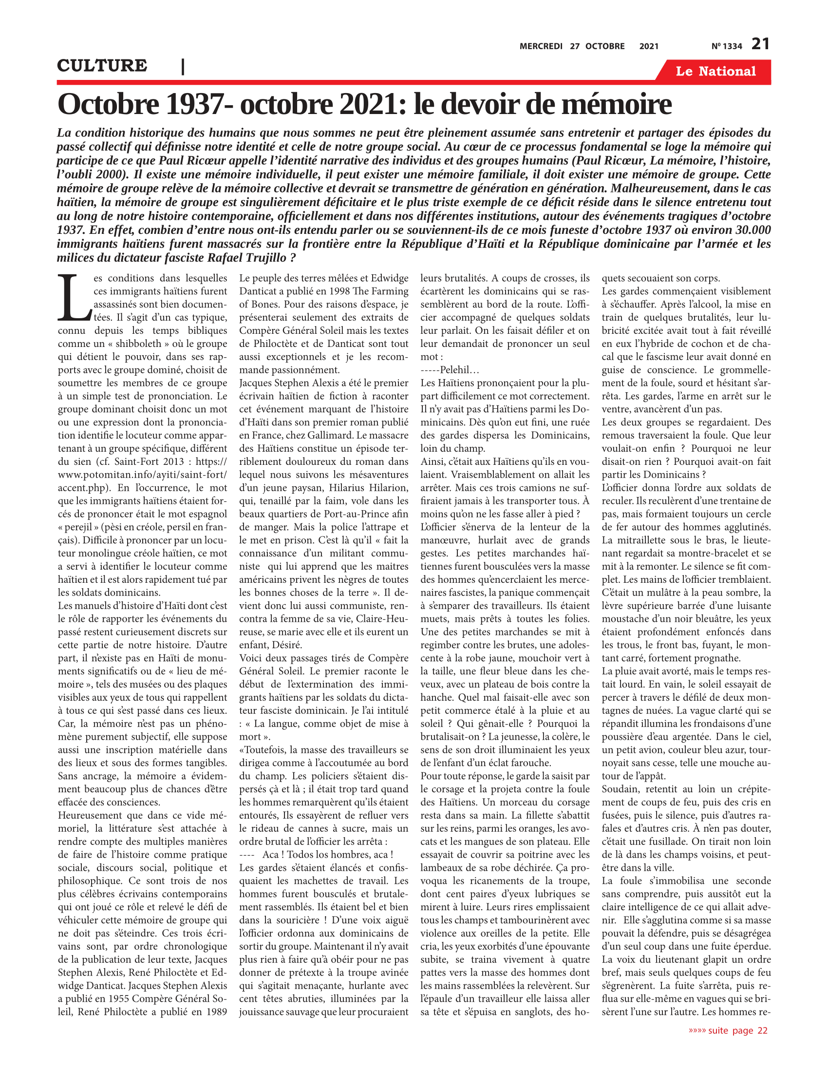 Page 21 de l'édition 1334