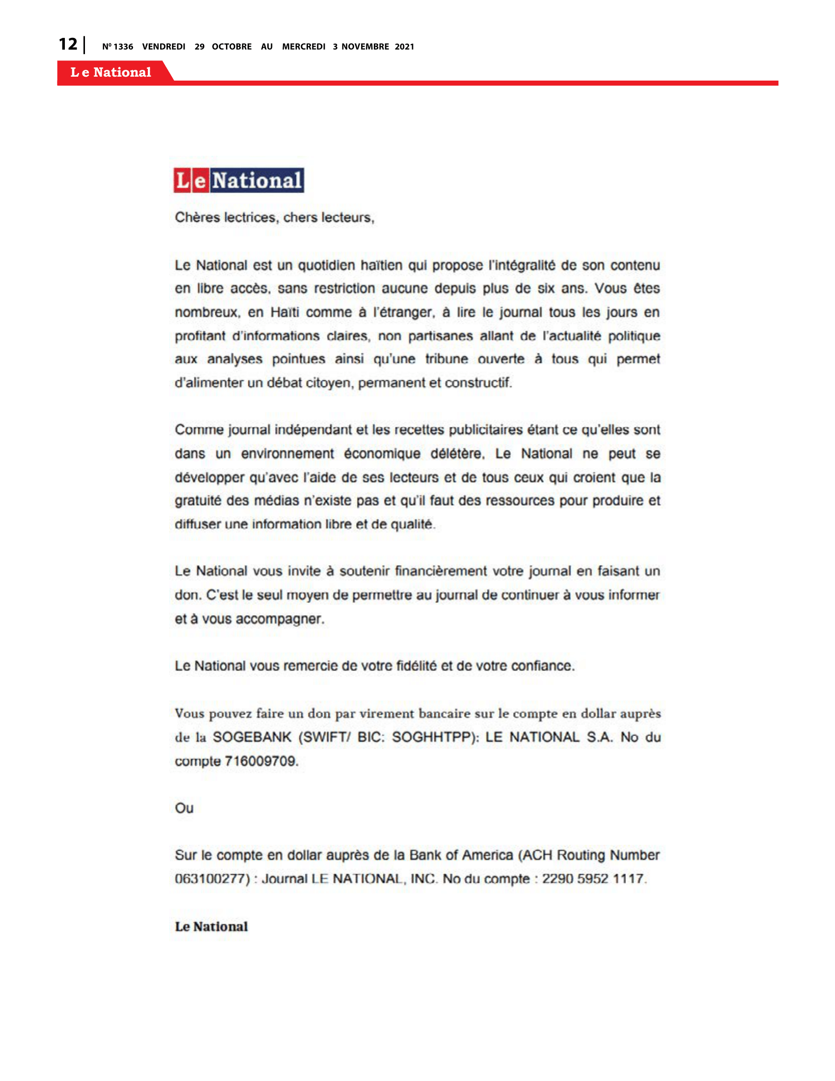 Page 12 de l'édition 1336