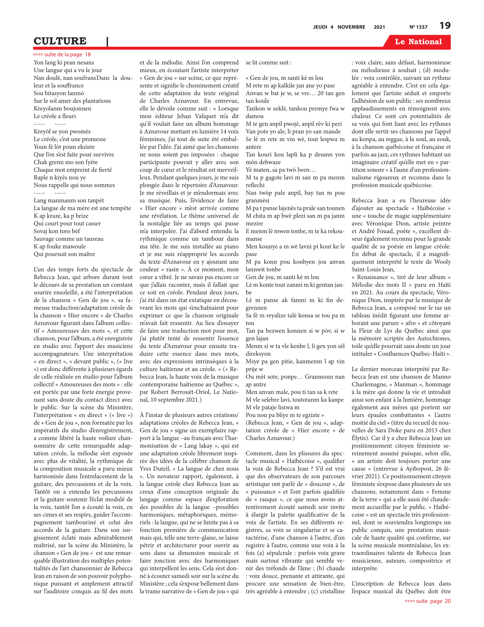 Page 19 de l'édition 1337