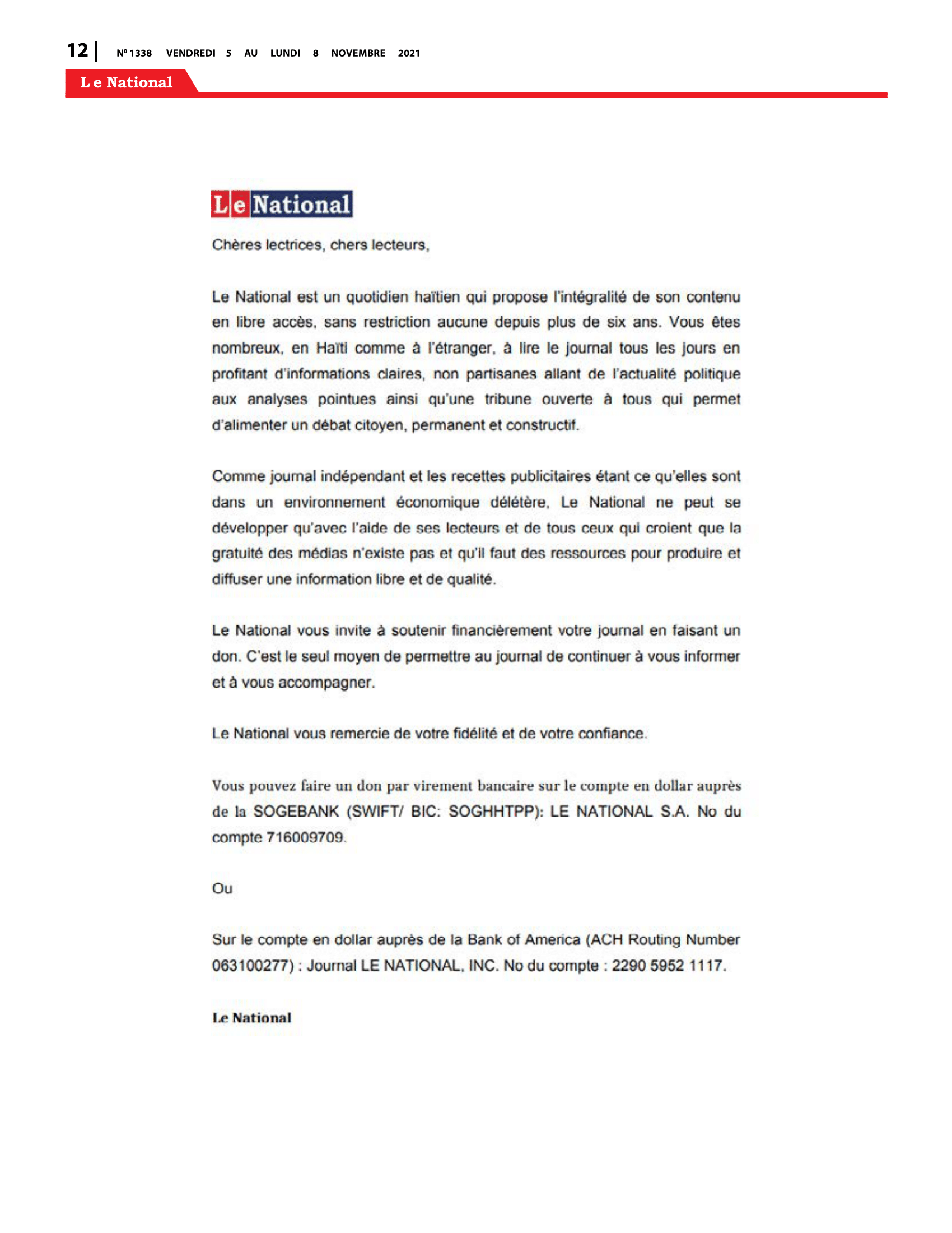 Page 12 de l'édition 1338