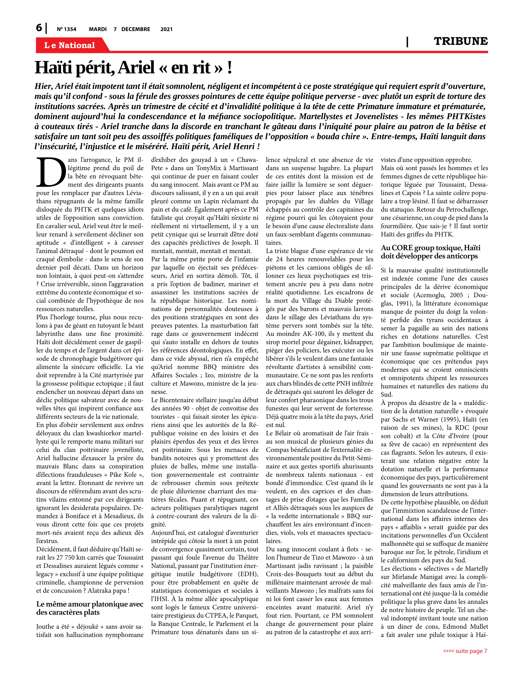Page 6 de l'édition 1354