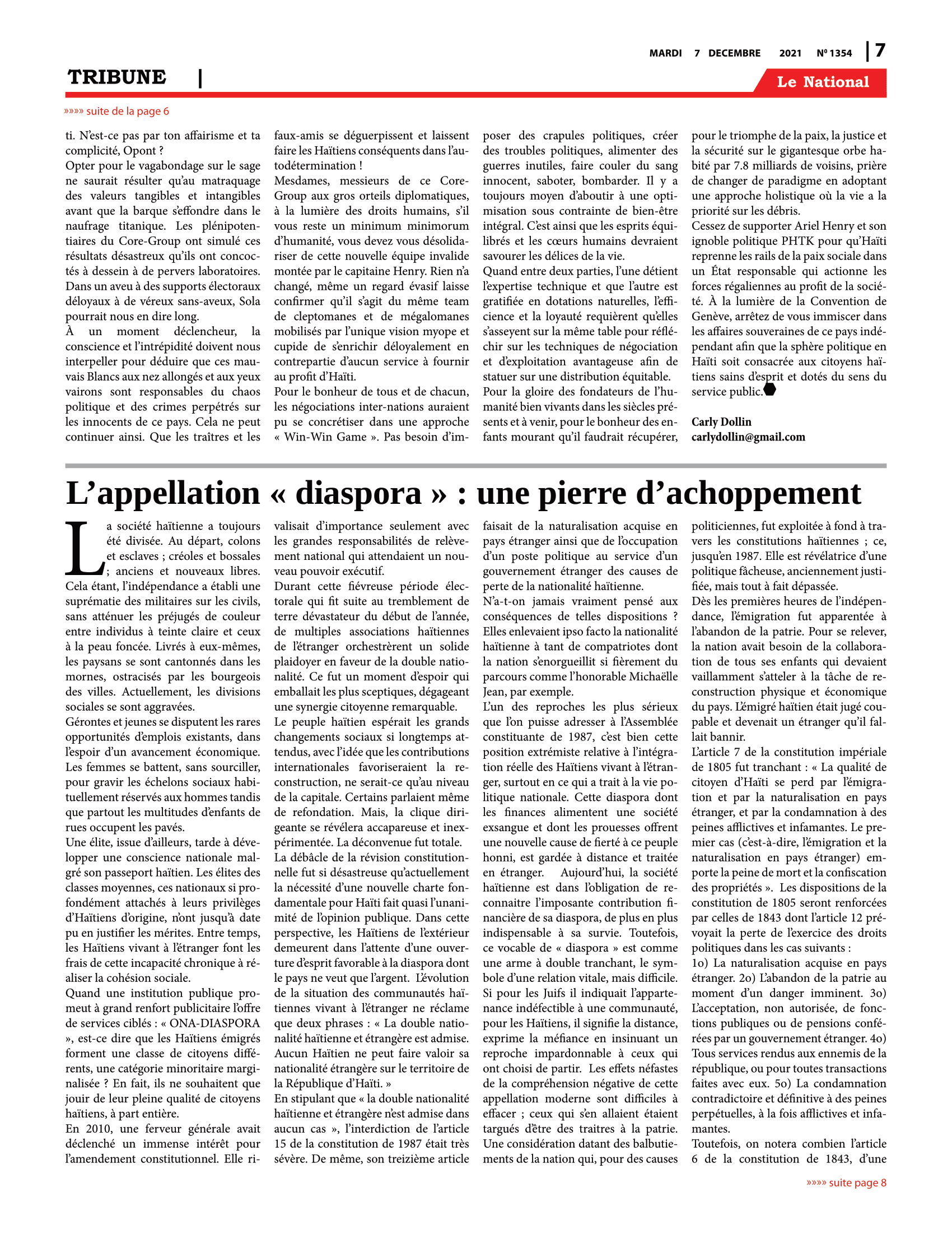 Page 7 de l'édition 1354