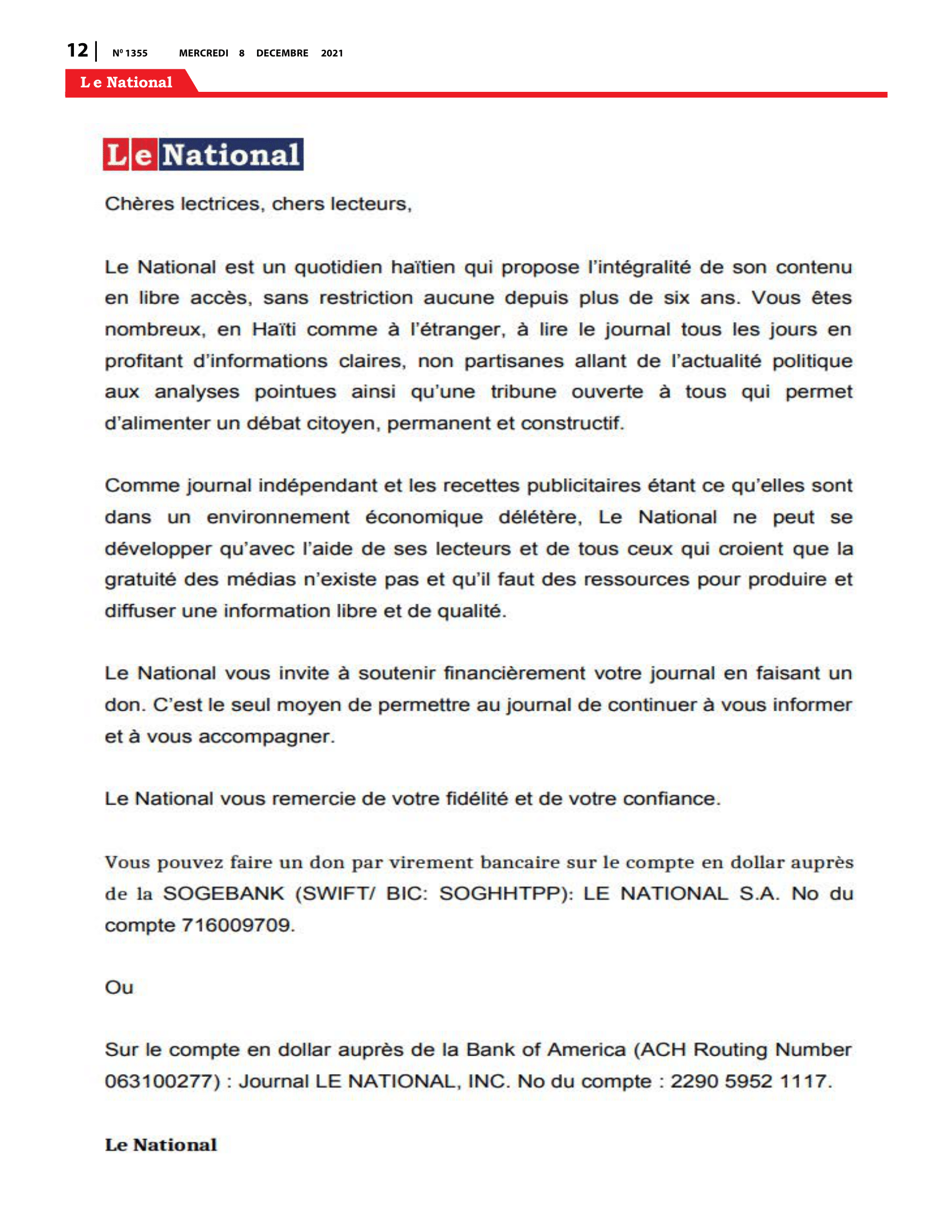 Page 12 de l'édition 1355