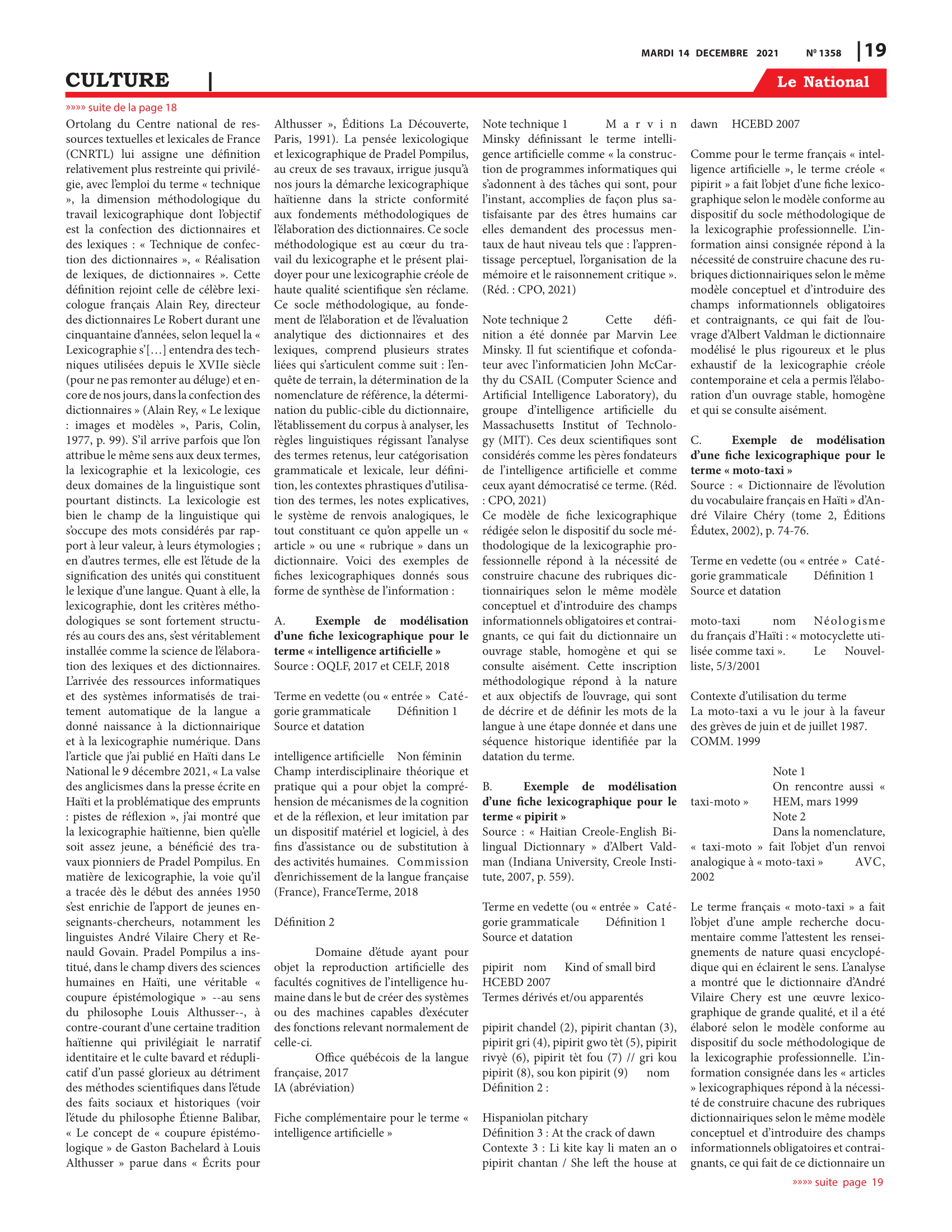 Page 19 de l'édition 1358