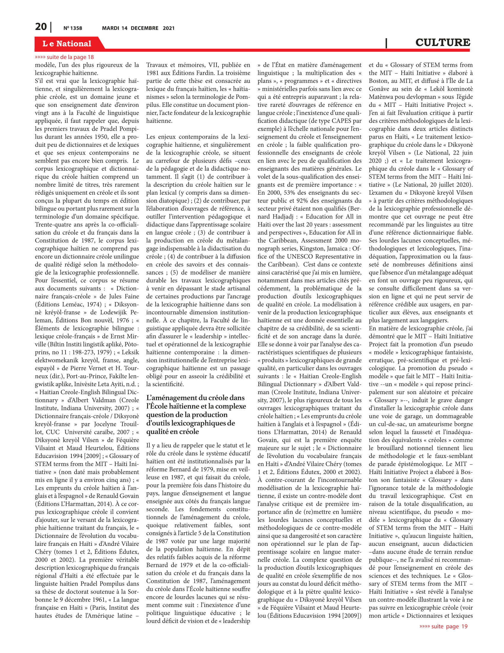 Page 20 de l'édition 1358