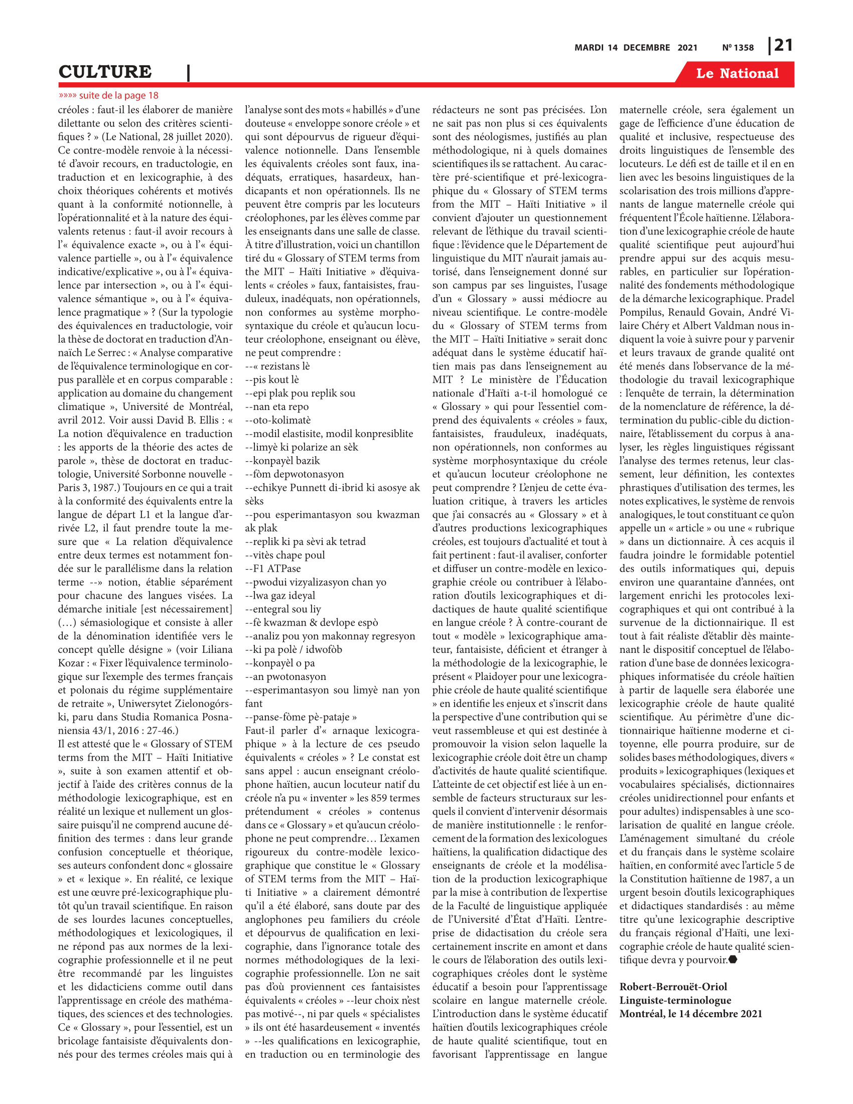 Page 21 de l'édition 1358