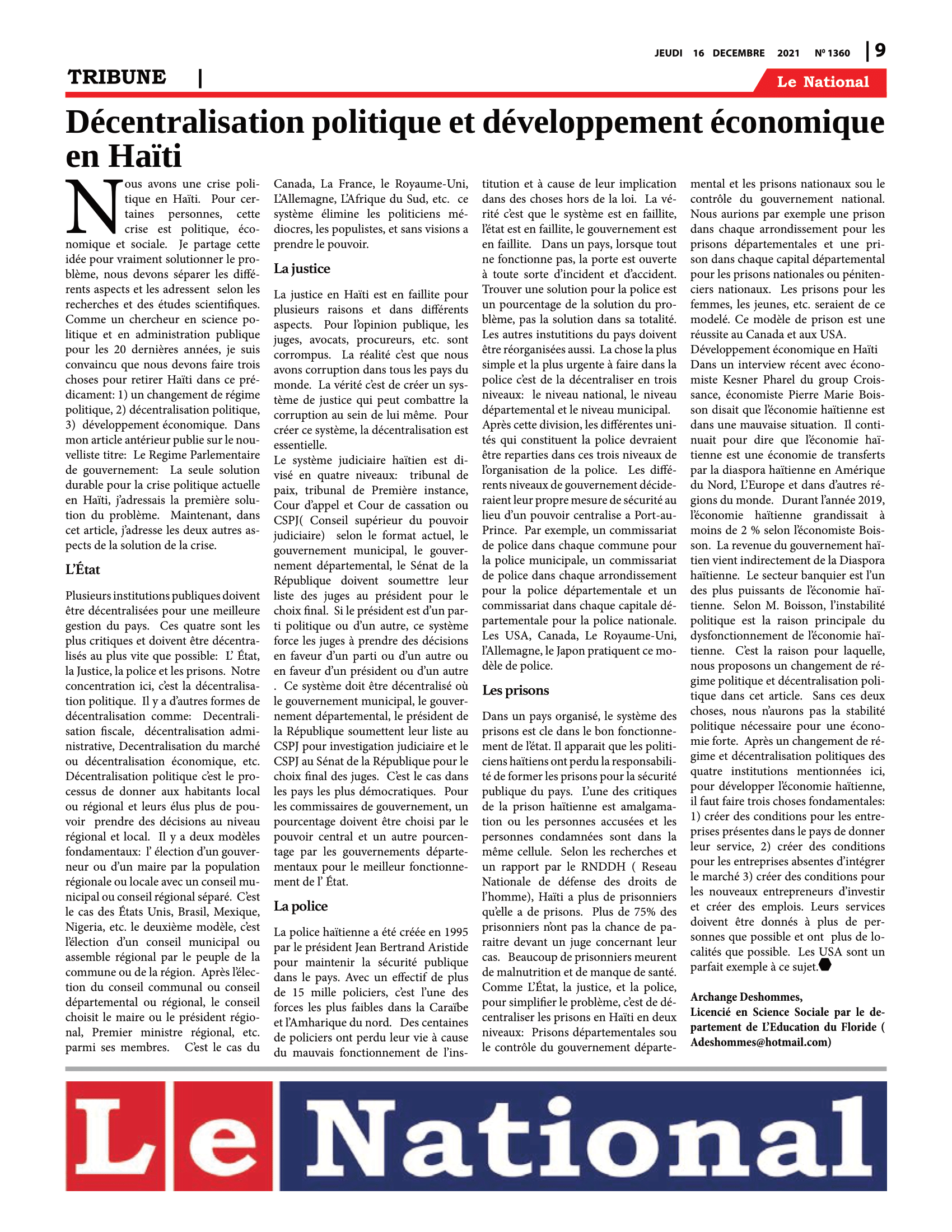 Page 9 de l'édition 1360
