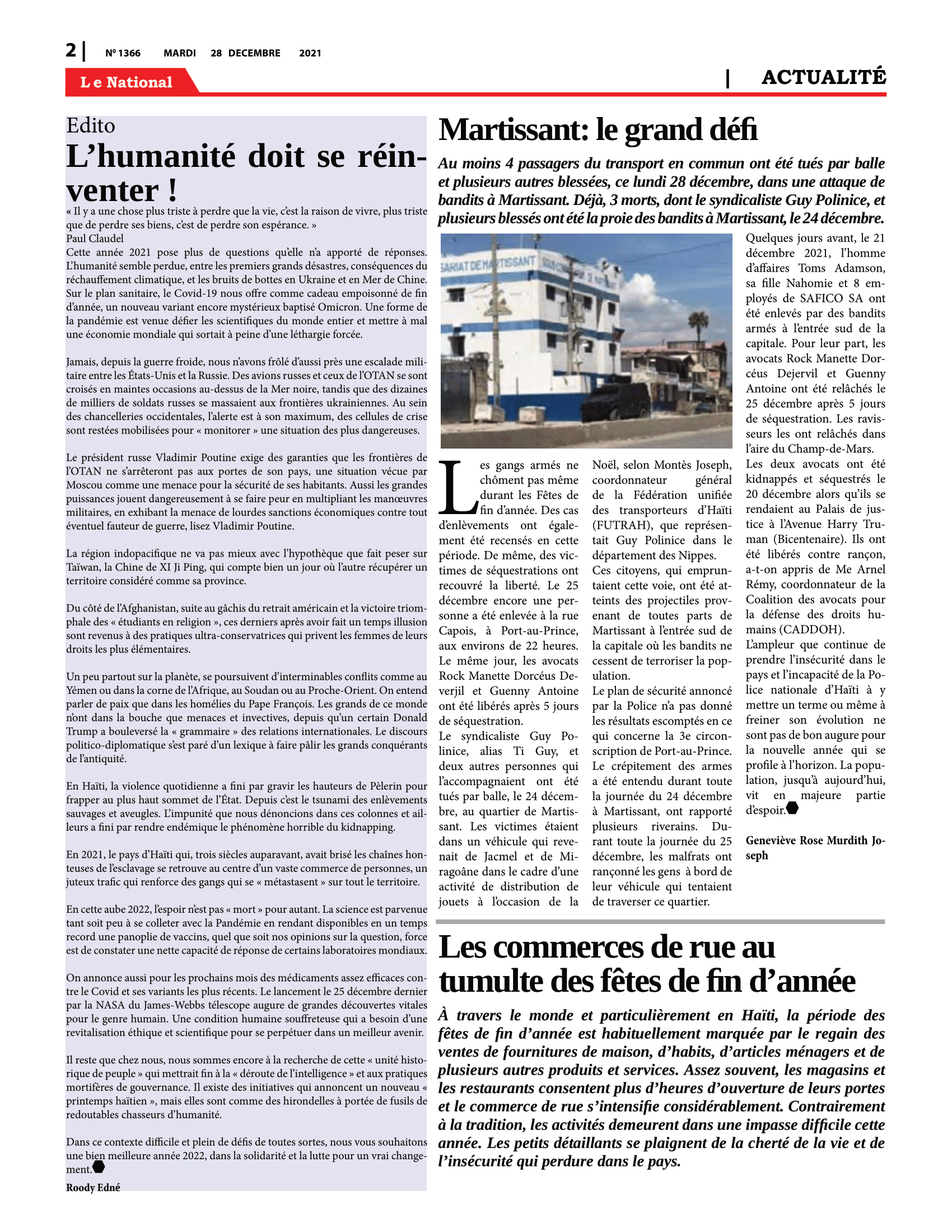 Page 2 de l'édition 1366