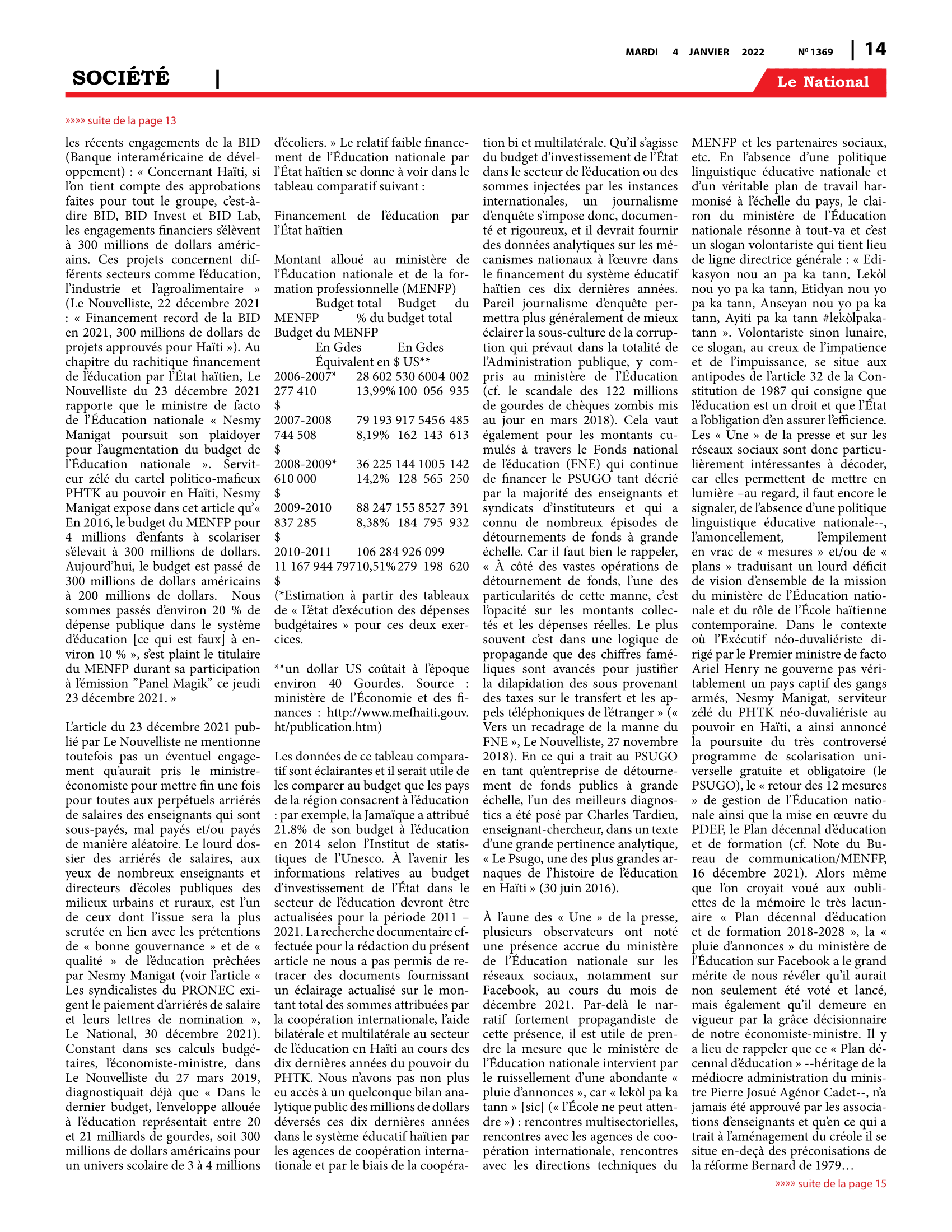 Page 14 de l'édition 1369