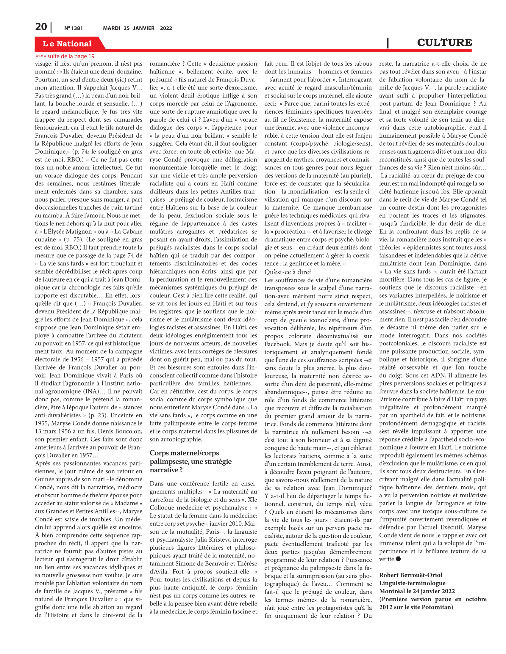 Page 20 de l'édition 1381