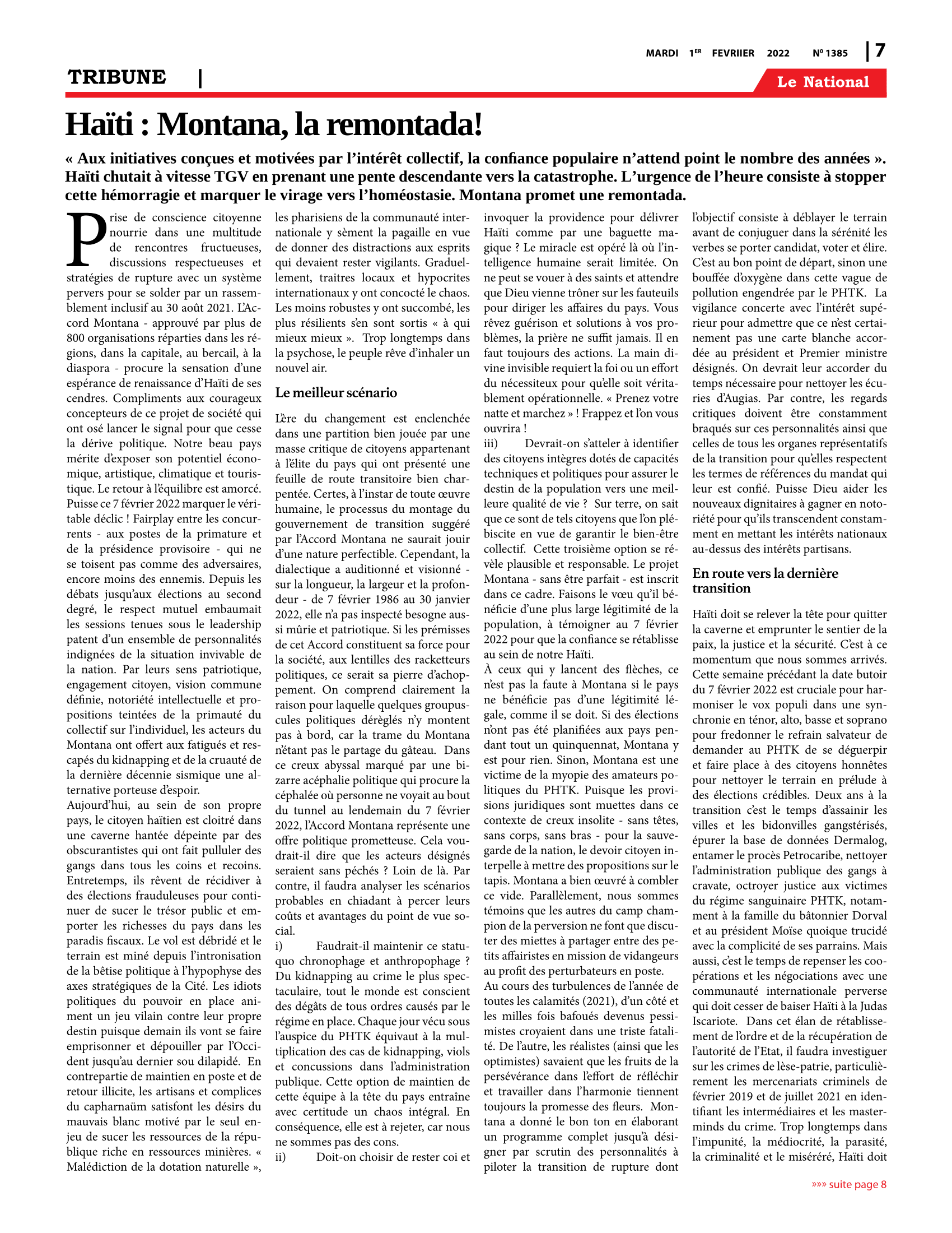 Page 7 de l'édition 1385