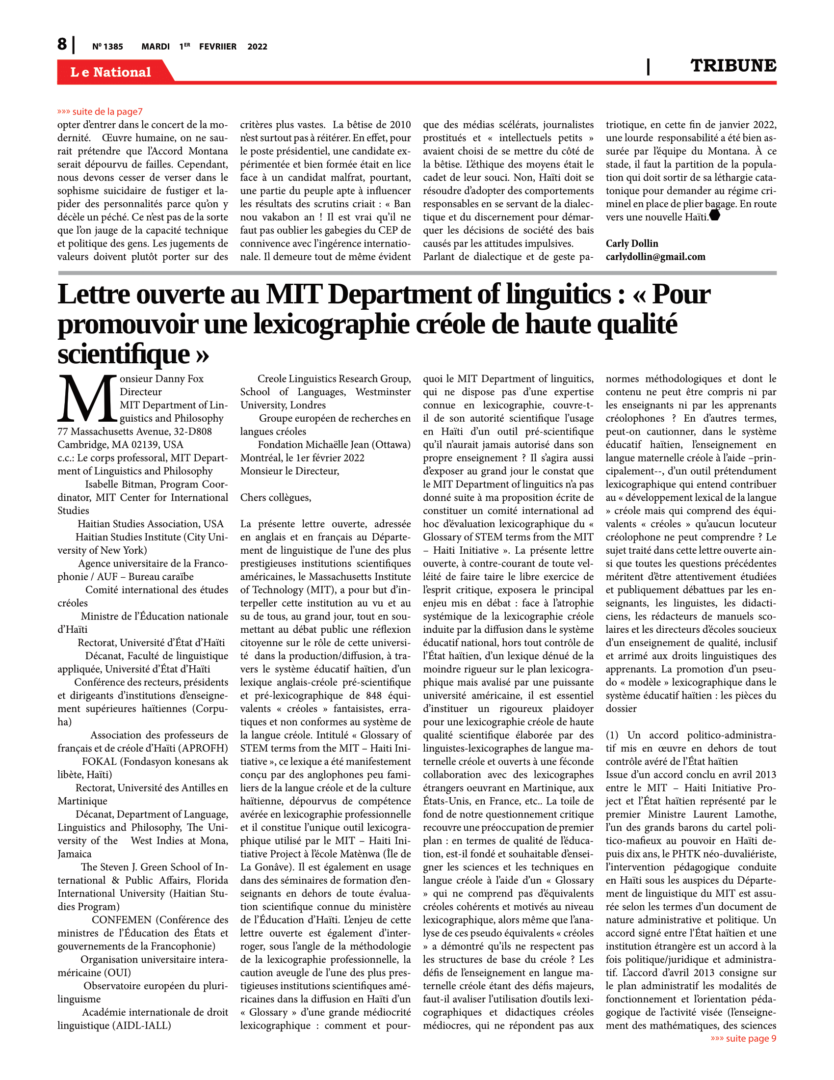Page 8 de l'édition 1385