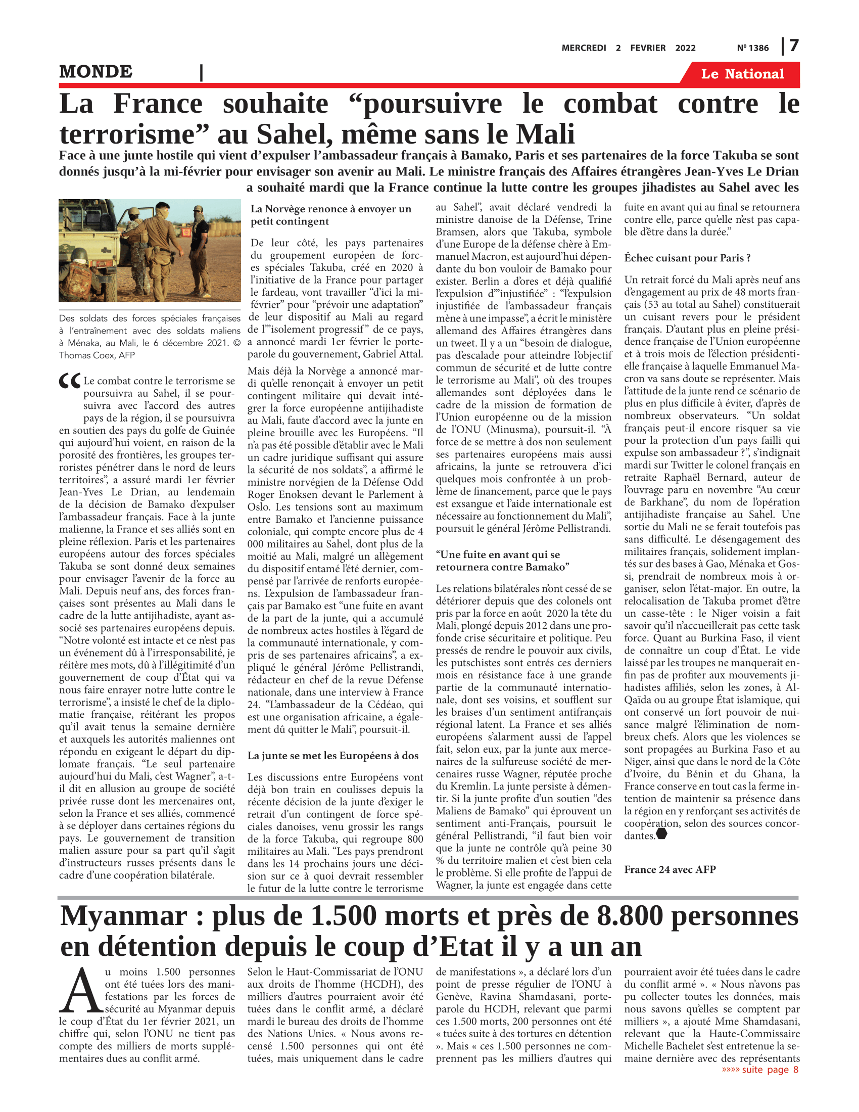 Page 7 de l'édition 1386