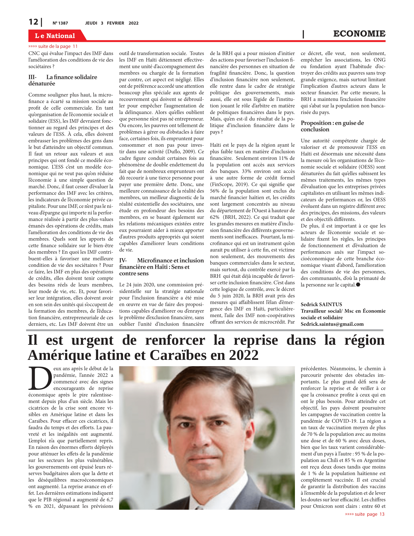 Page 12 de l'édition 1387