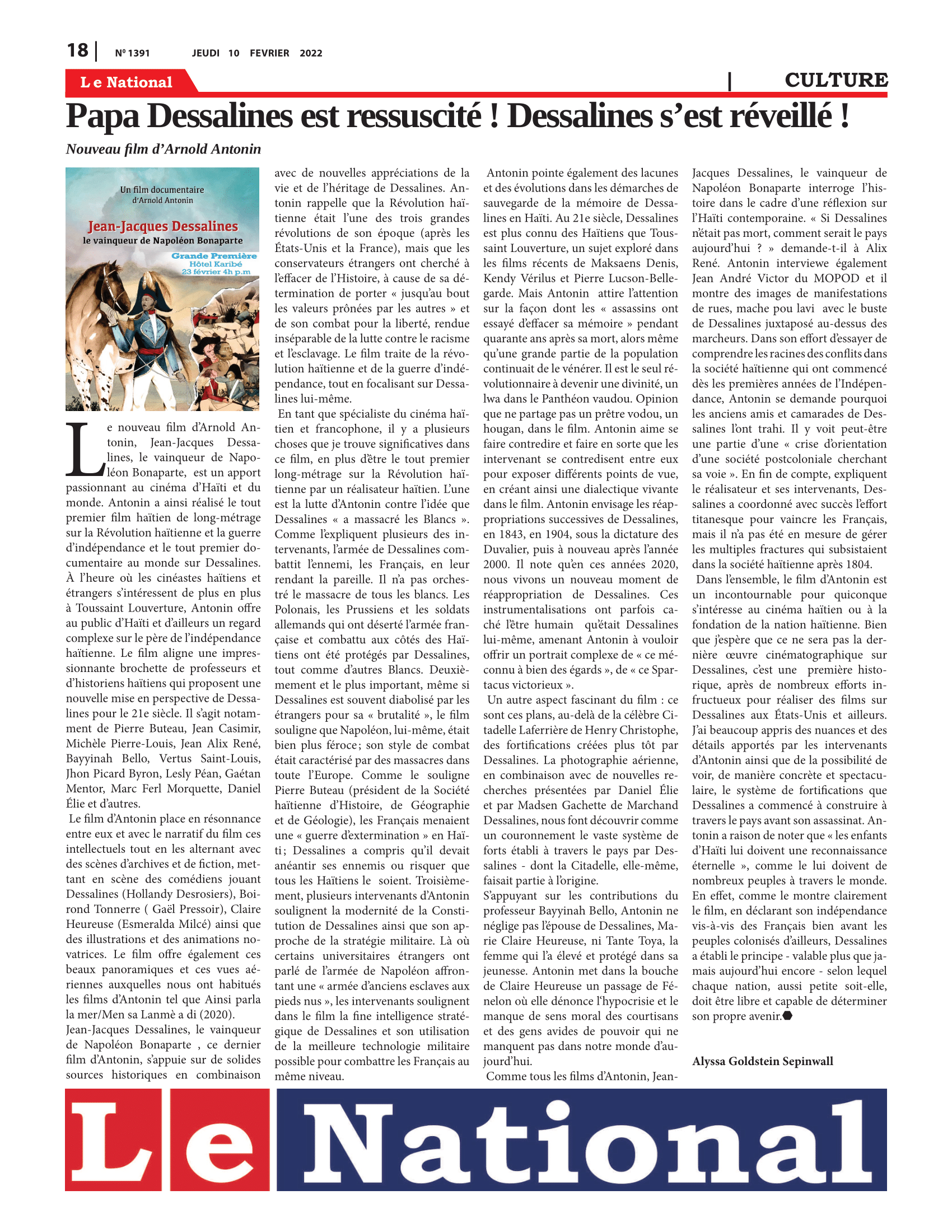 Page 18 de l'édition 1391
