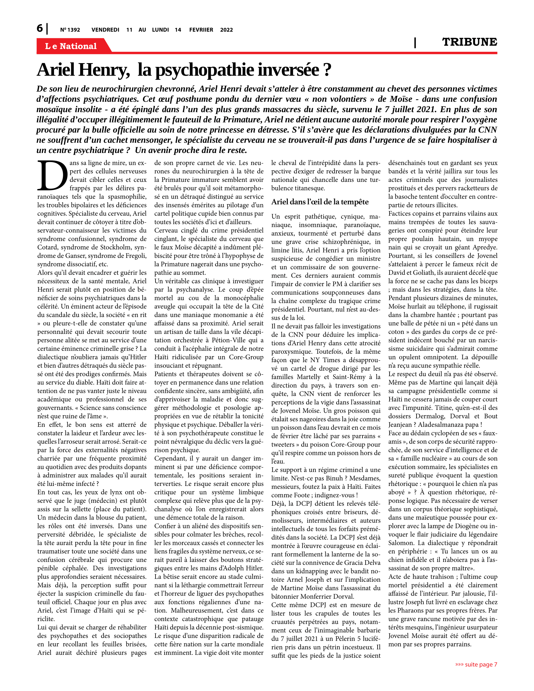 Page 6 de l'édition 1392