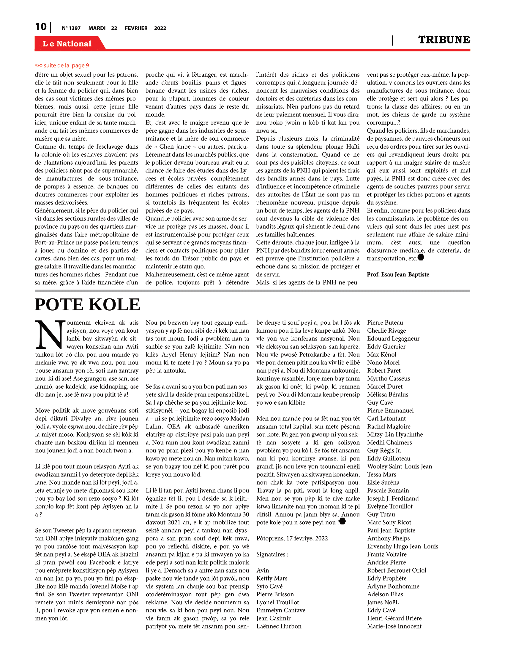 Page 10 de l'édition 1397
