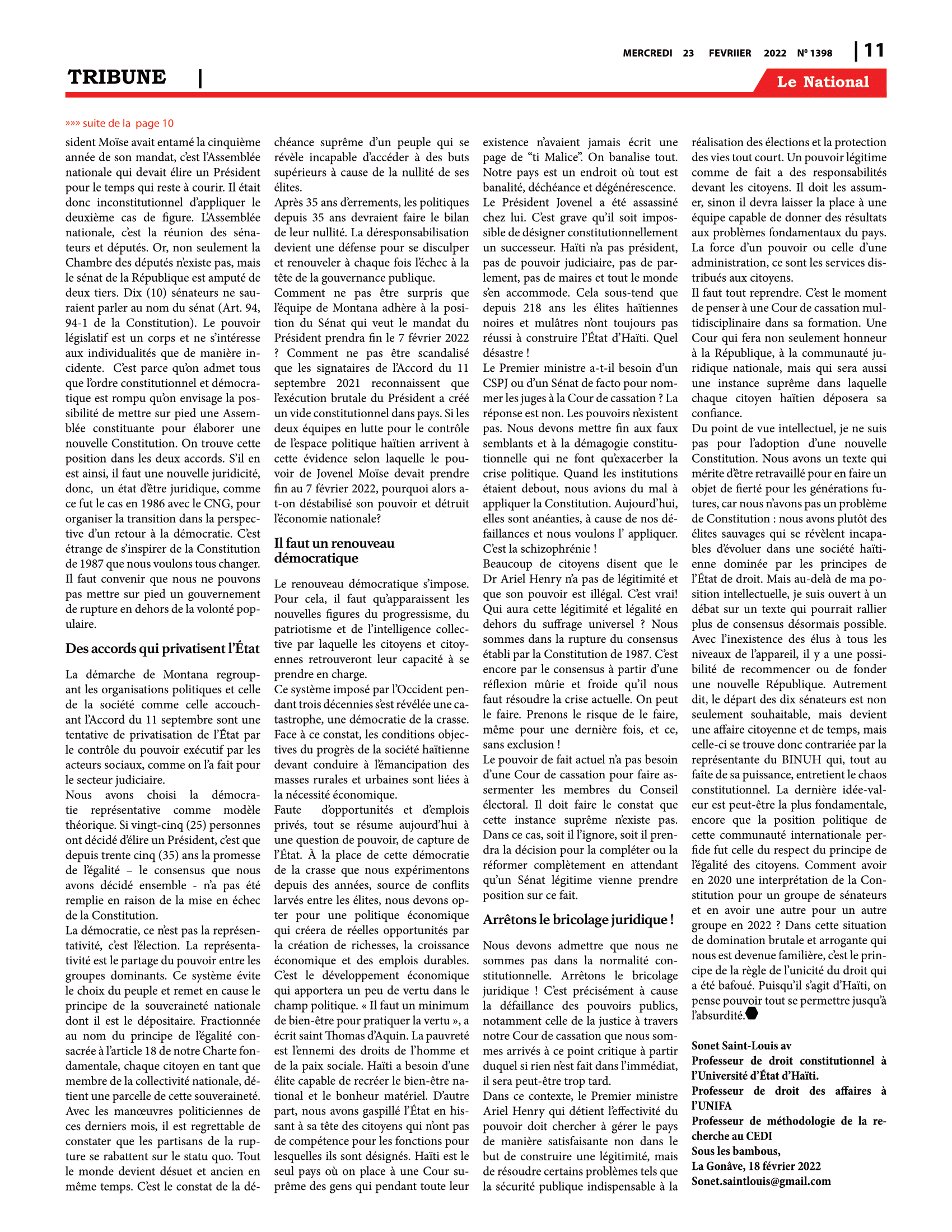 Page 11 de l'édition 1398
