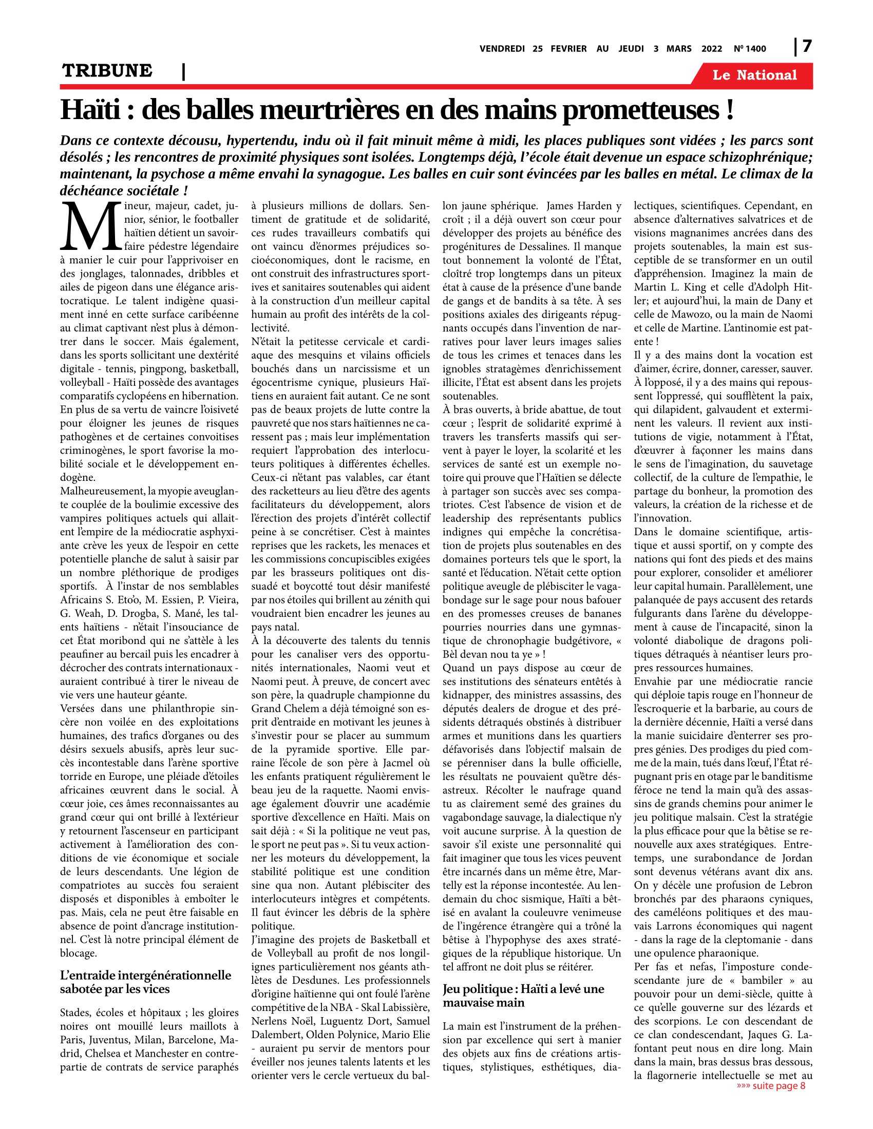 Page 7 de l'édition 1400