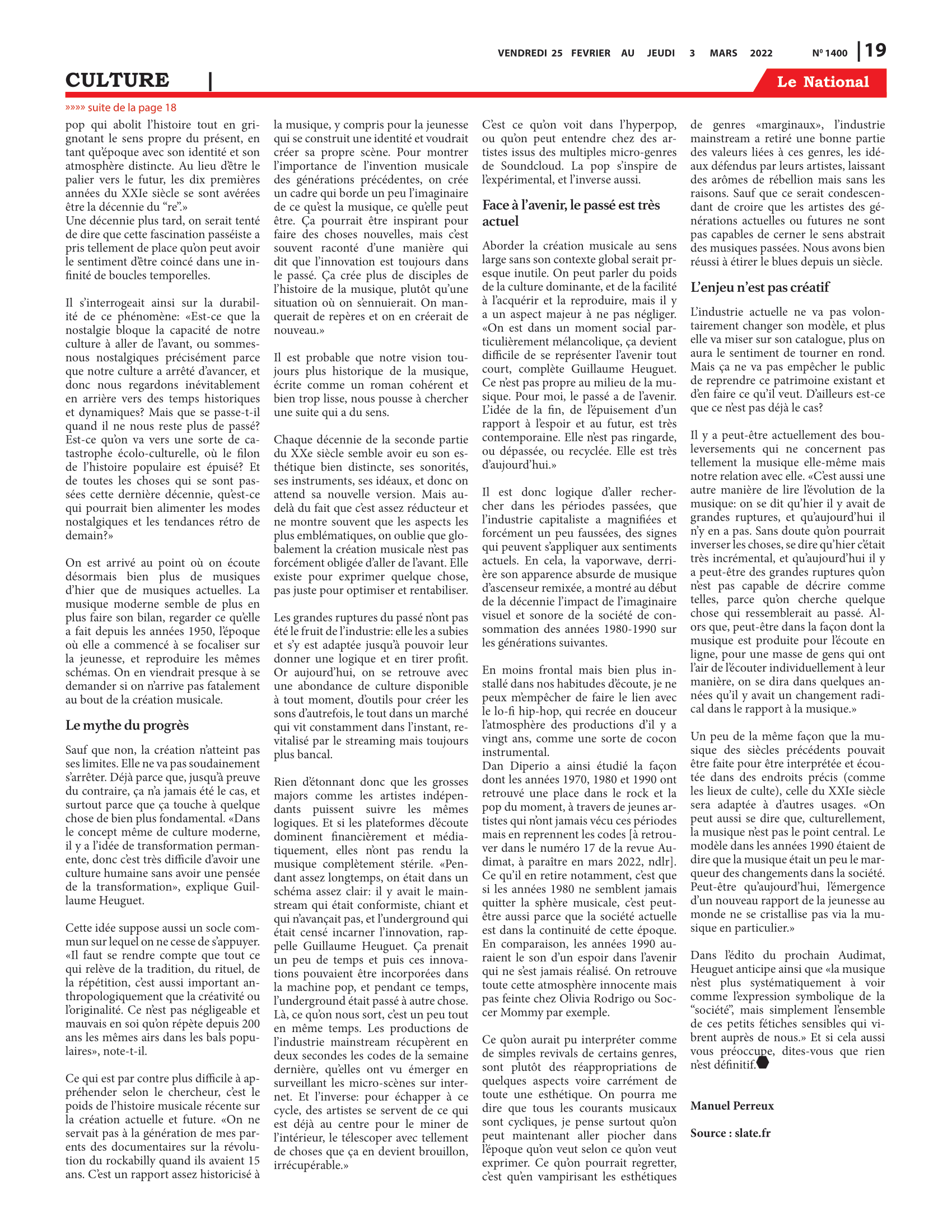Page 19 de l'édition 1400