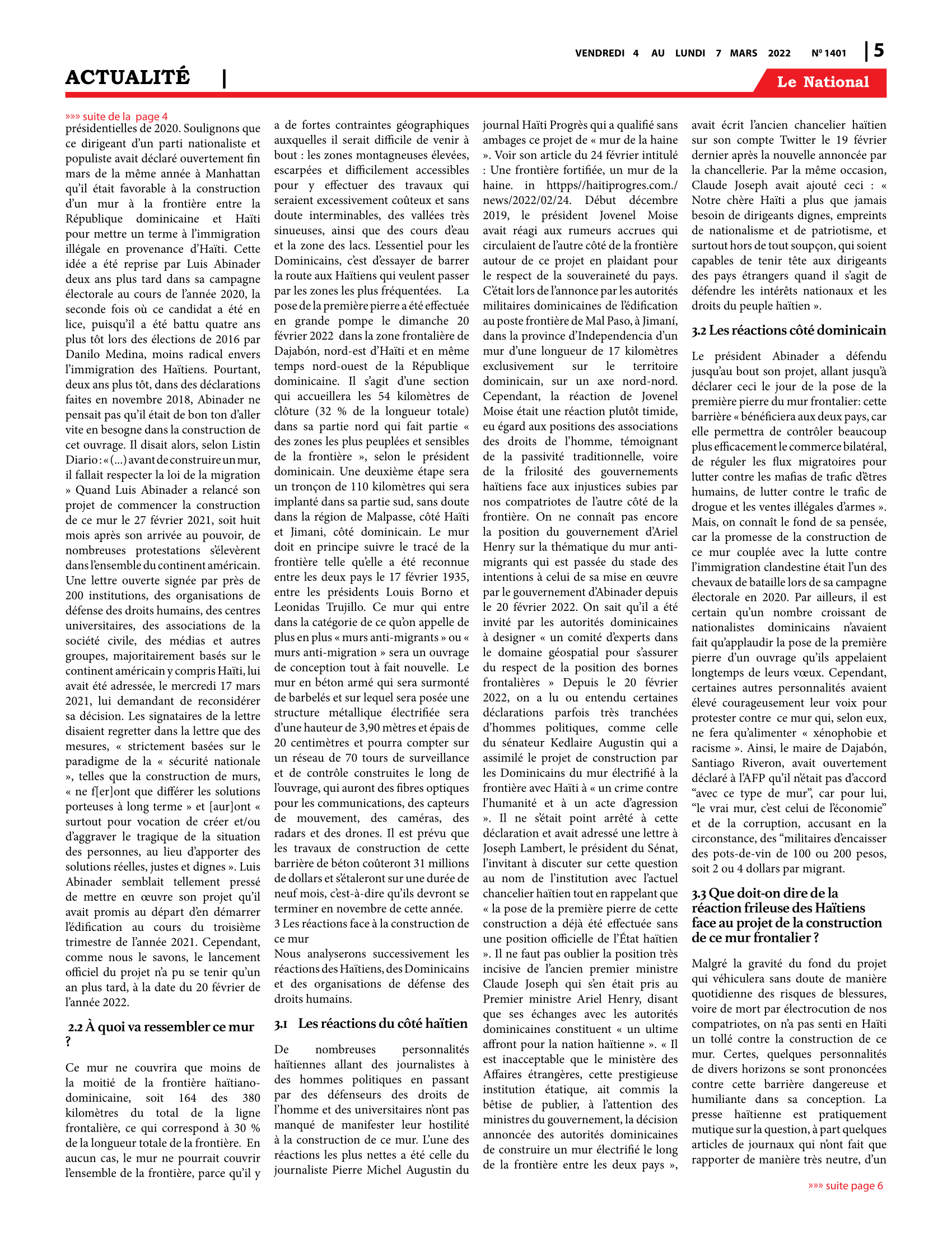 Page 5 de l'édition 1401